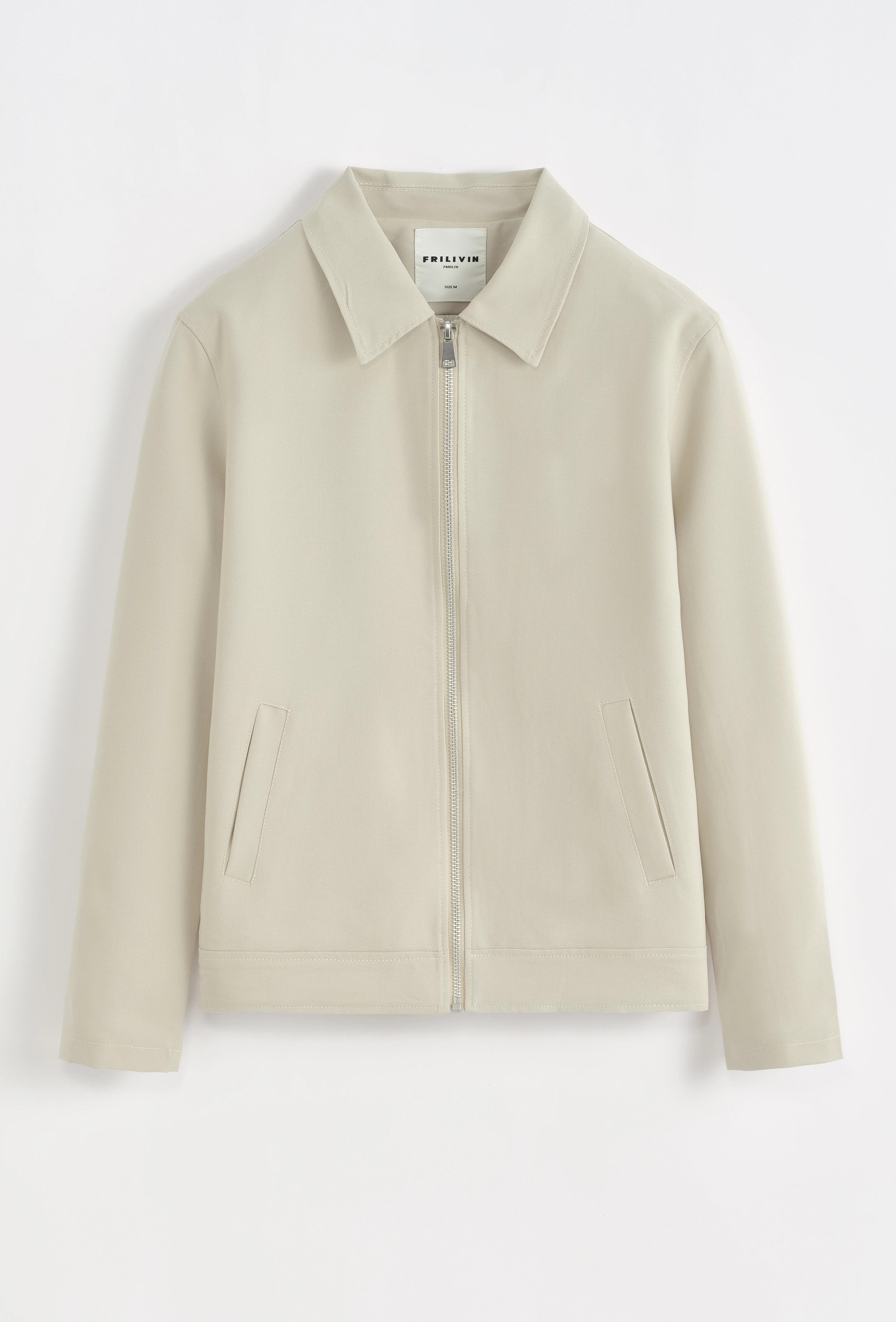 Veste à zip homme couleur uni