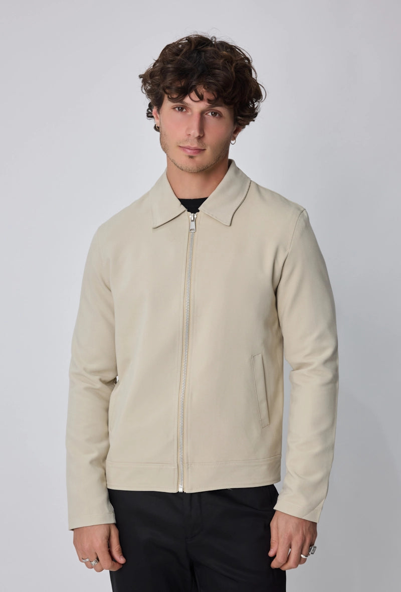 Veste à zip homme couleur uni