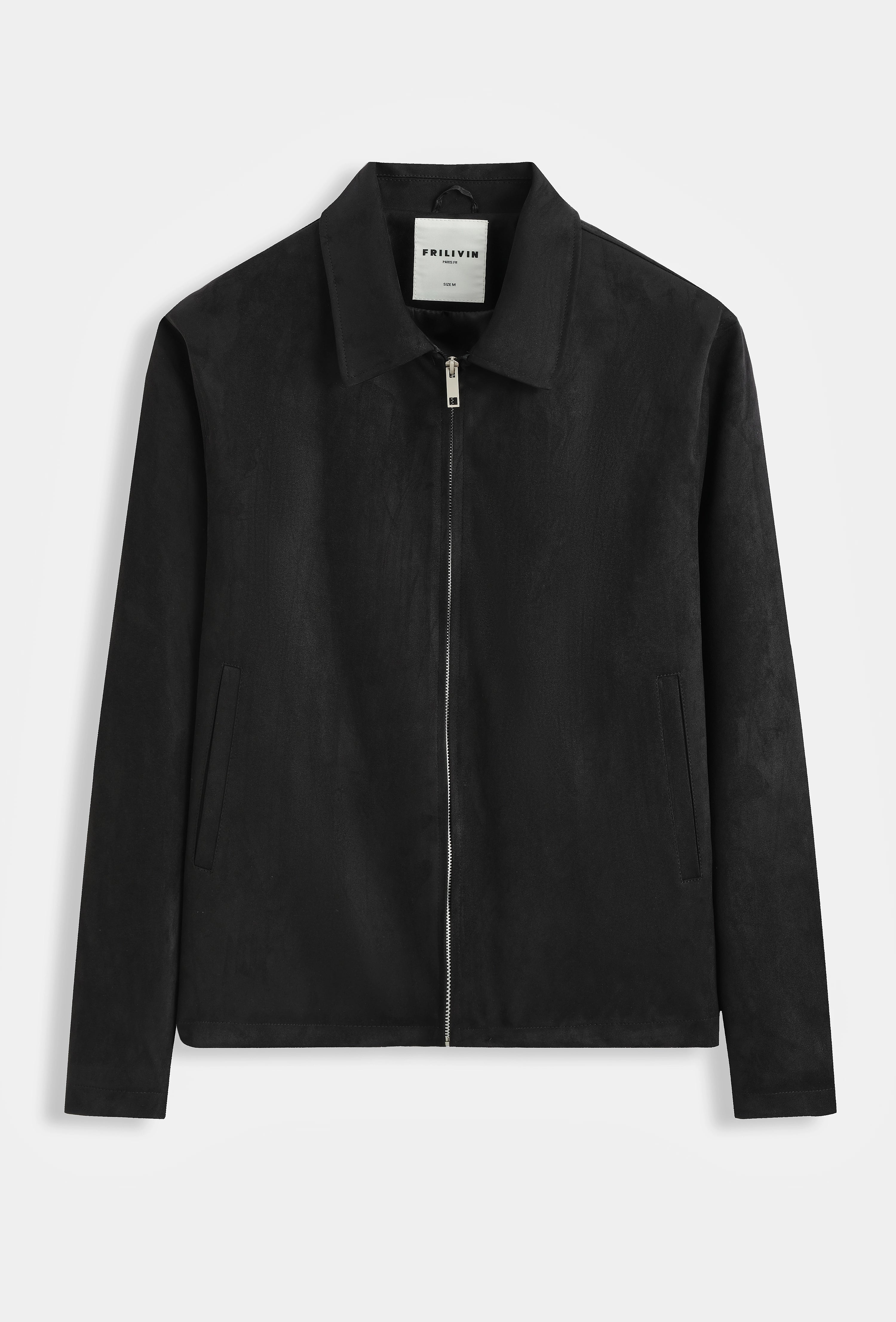 Veste minimaliste en simili daim élégance et simplicité