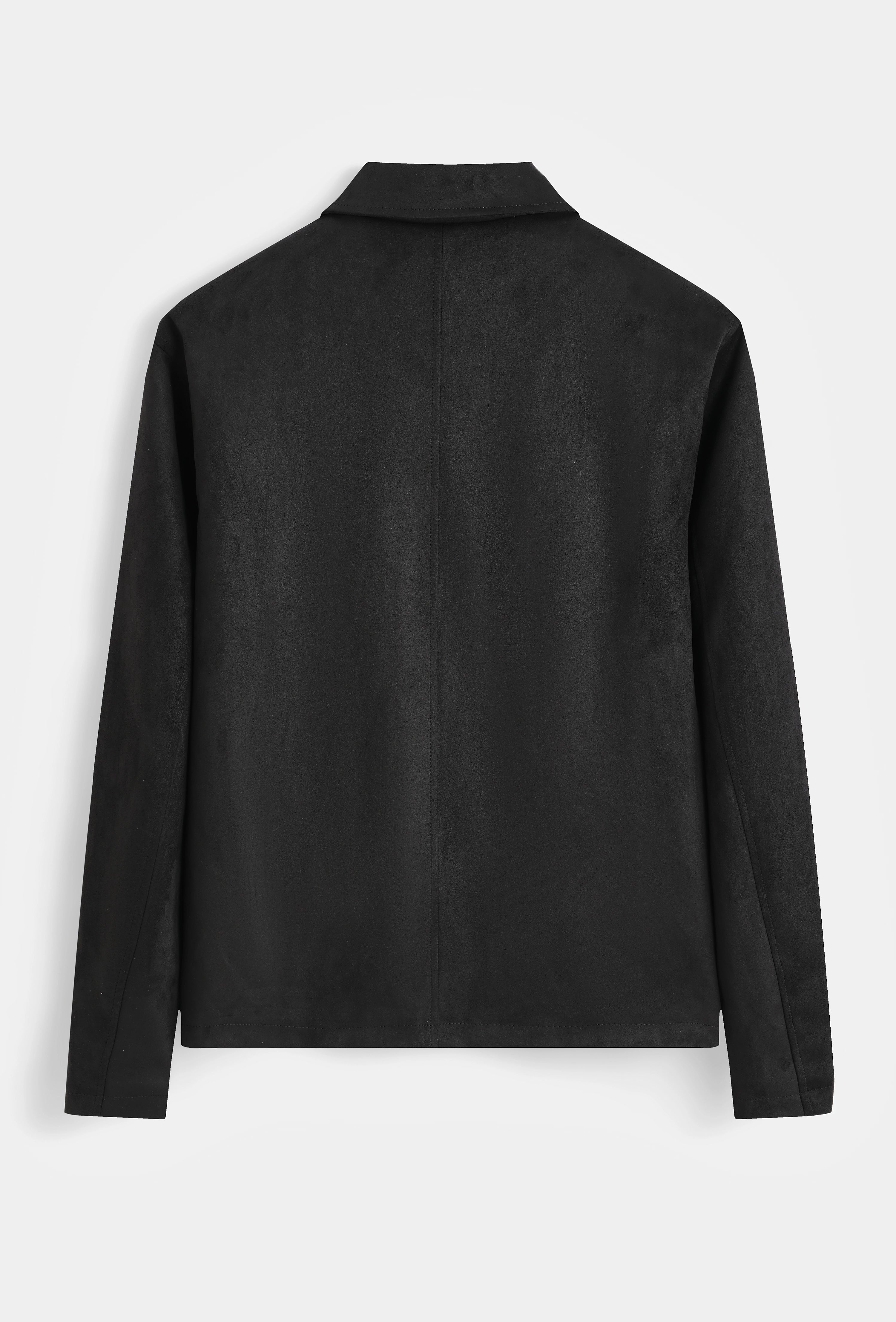 Veste minimaliste en simili daim élégance et simplicité