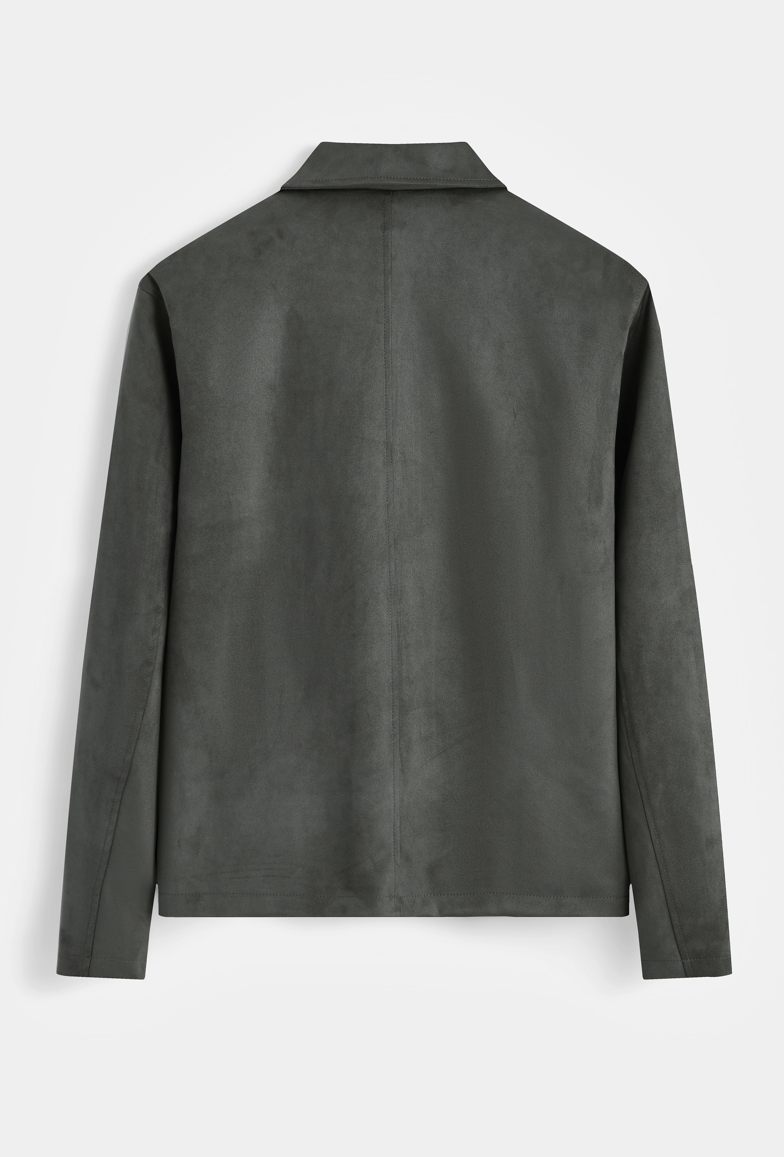 Veste minimaliste en simili daim élégance et simplicité