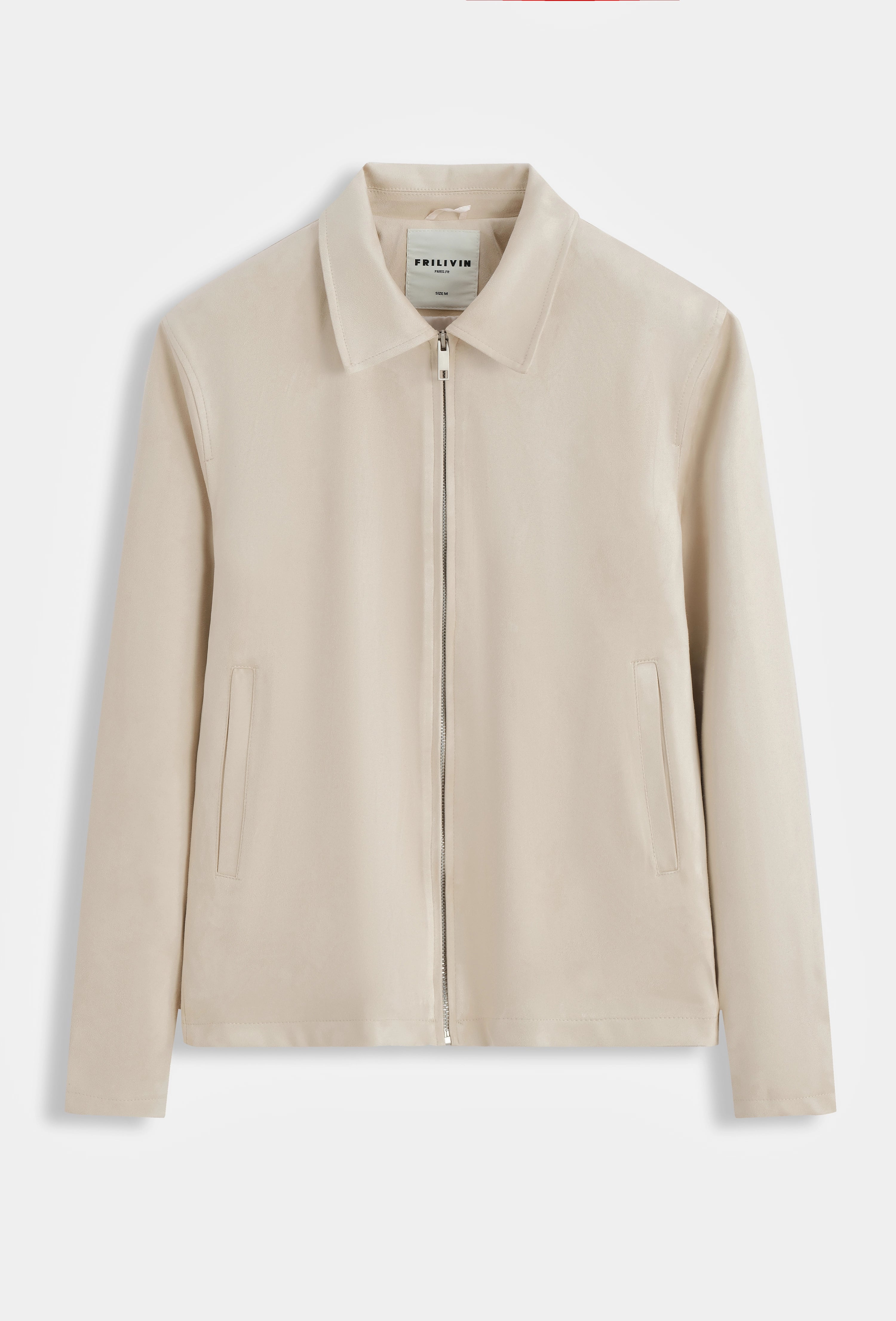 Veste minimaliste en simili daim élégance et simplicité