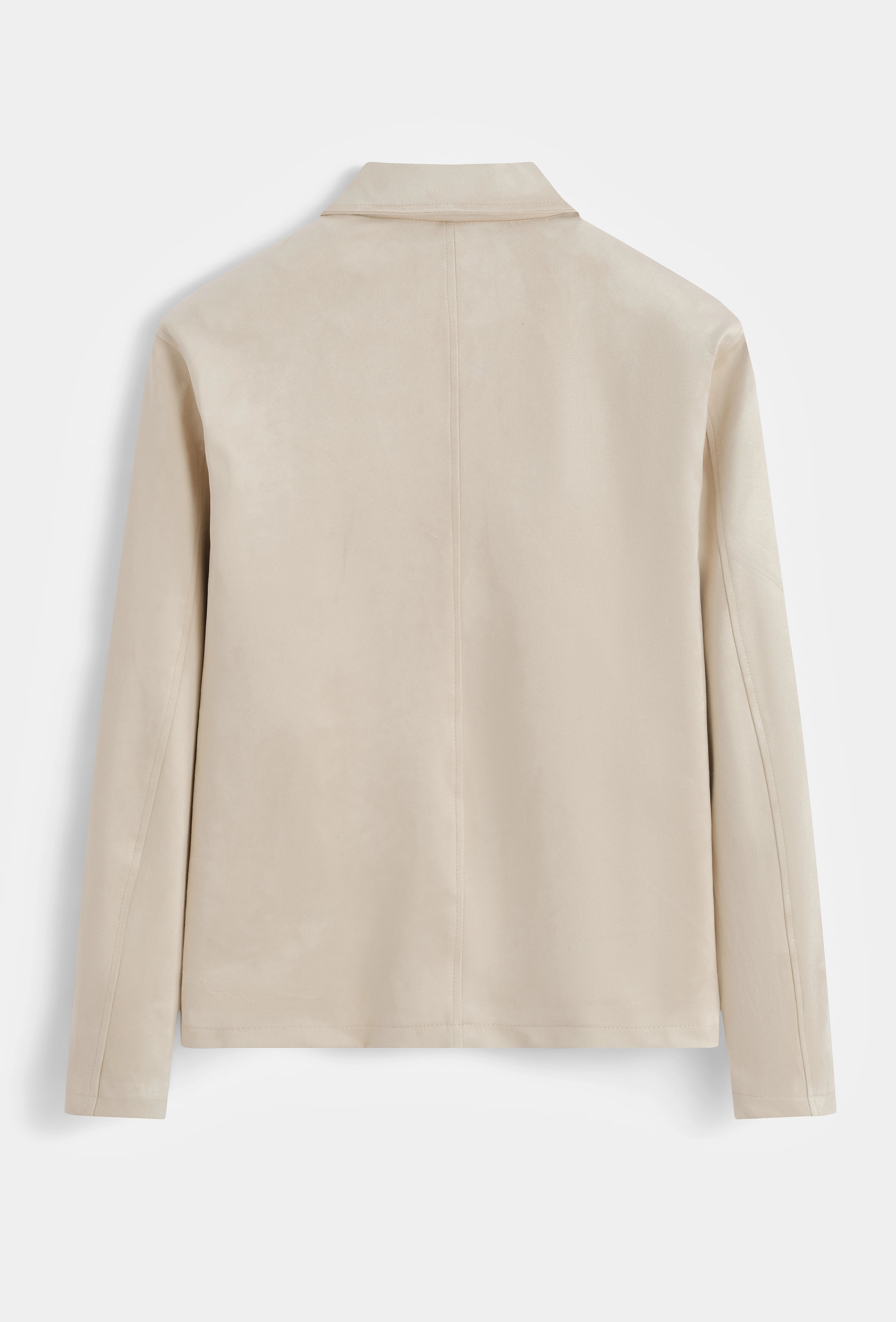 Veste minimaliste en simili daim élégance et simplicité