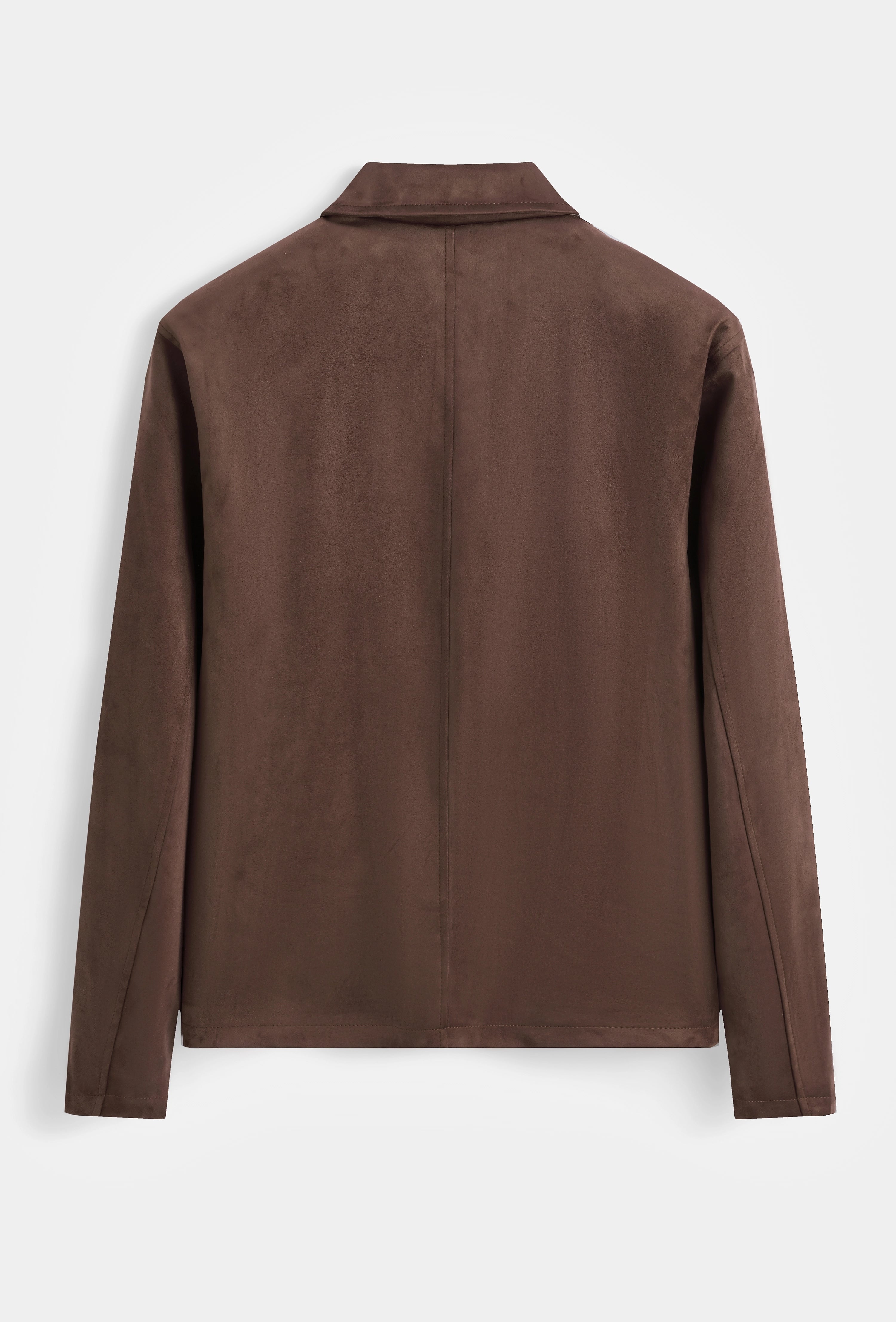 Veste minimaliste en simili daim élégance et simplicité