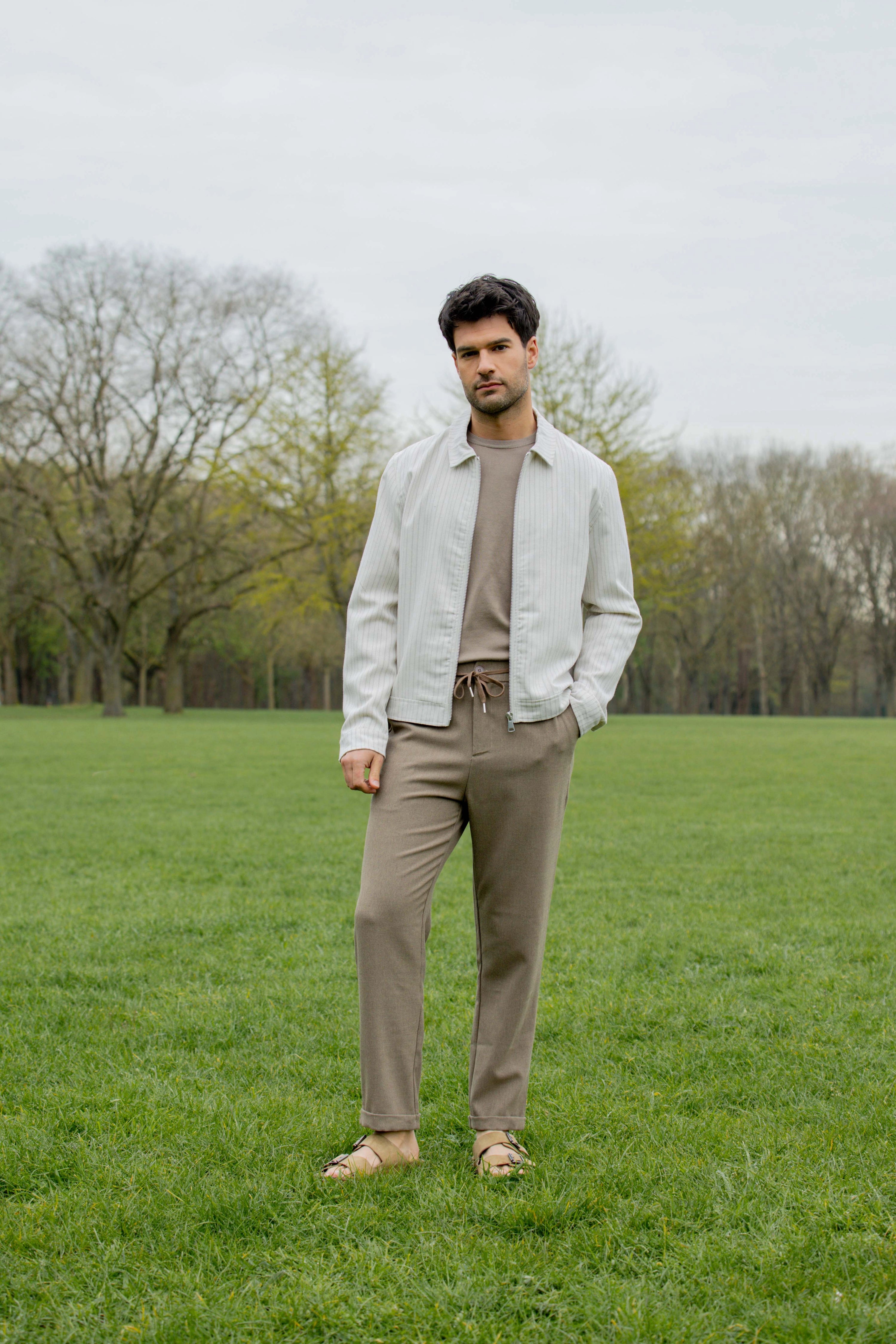 Veste zippée rayée