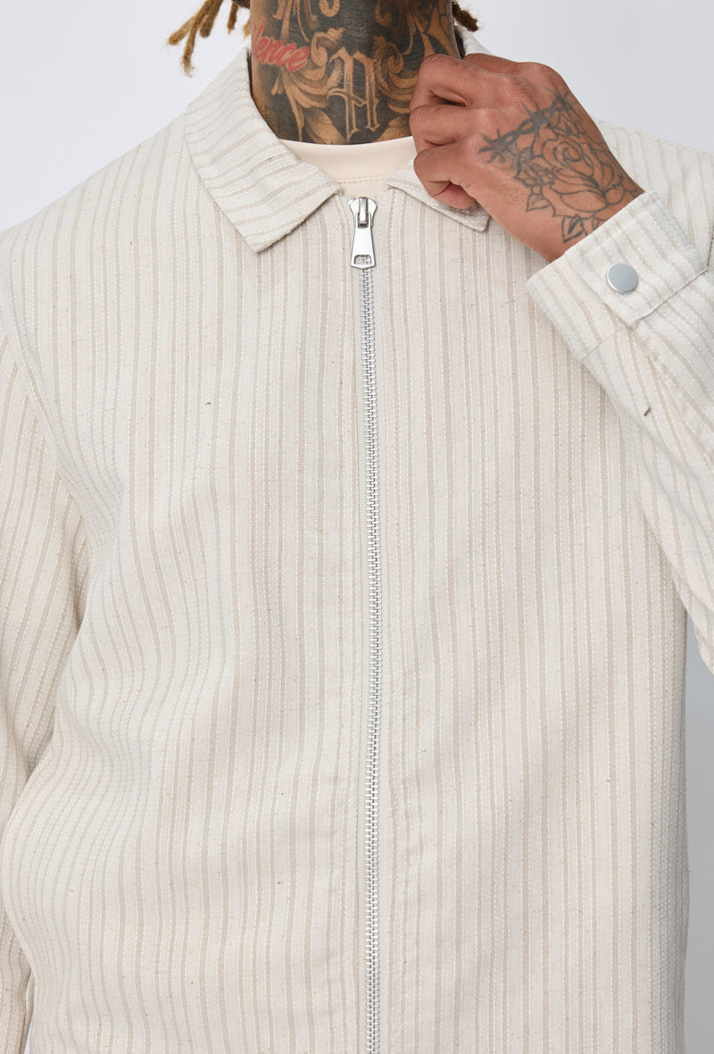 Veste zippée rayée