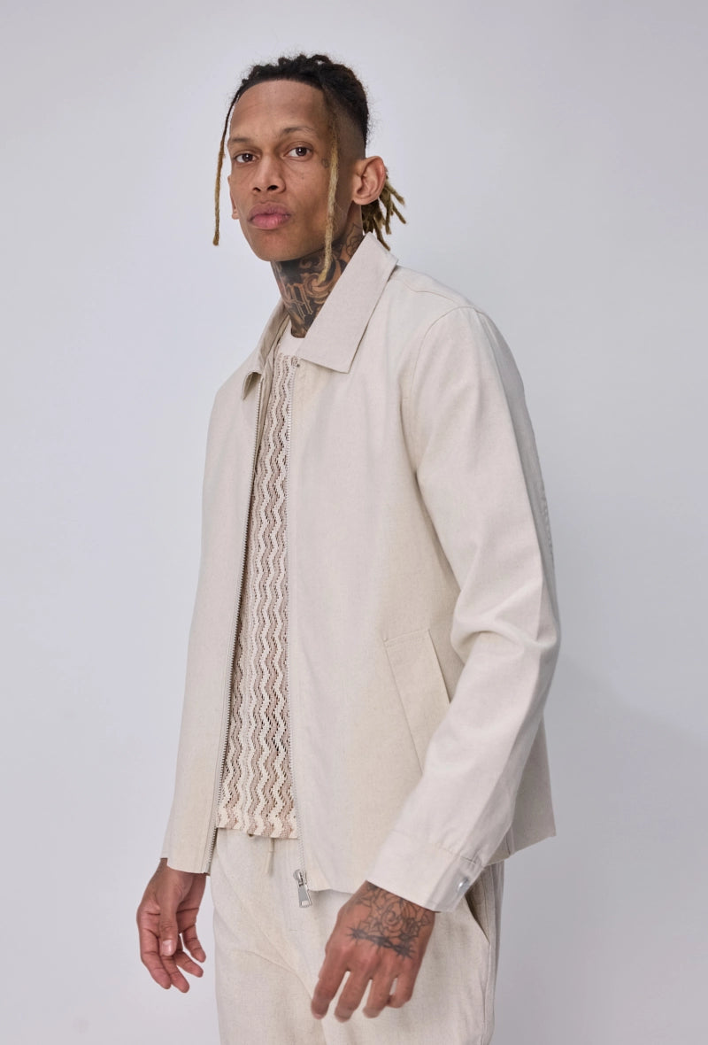 Veste zippée col chemise