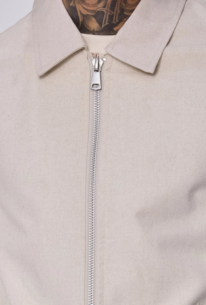 Veste zippée col chemise
