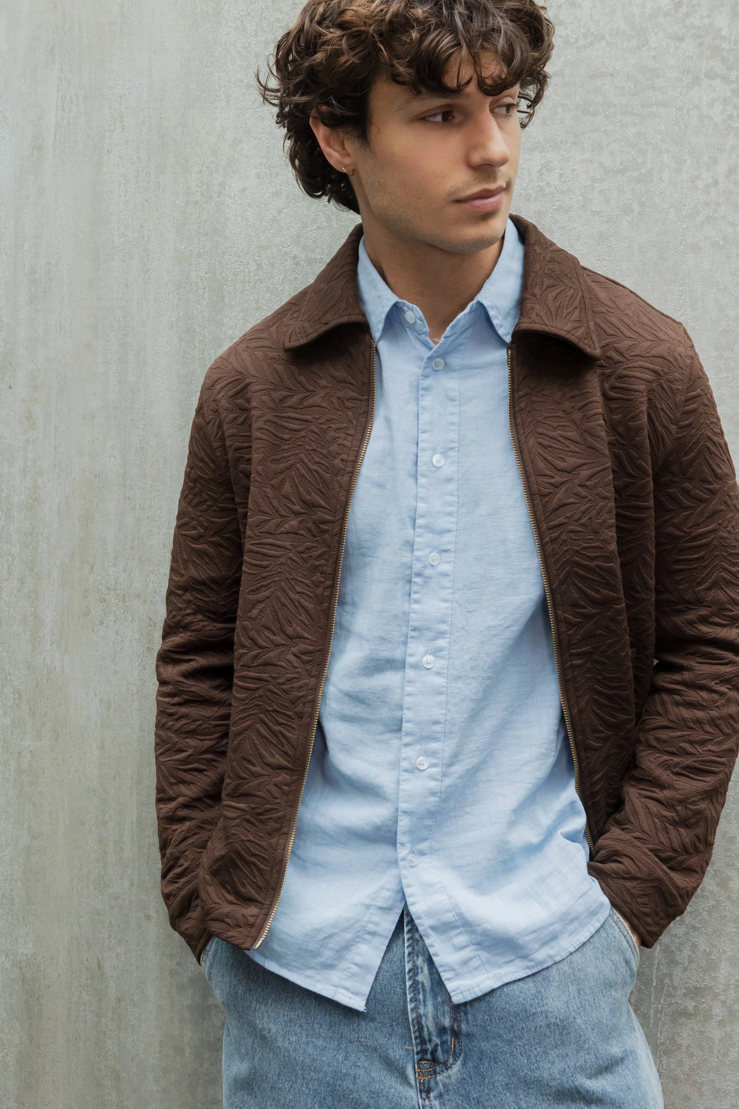 Veste zippée jacquard