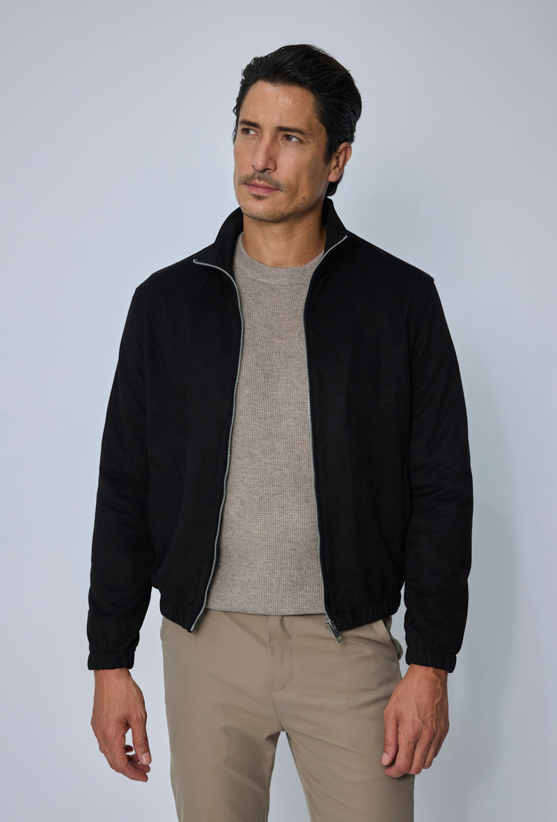 Blouson zippé col montant