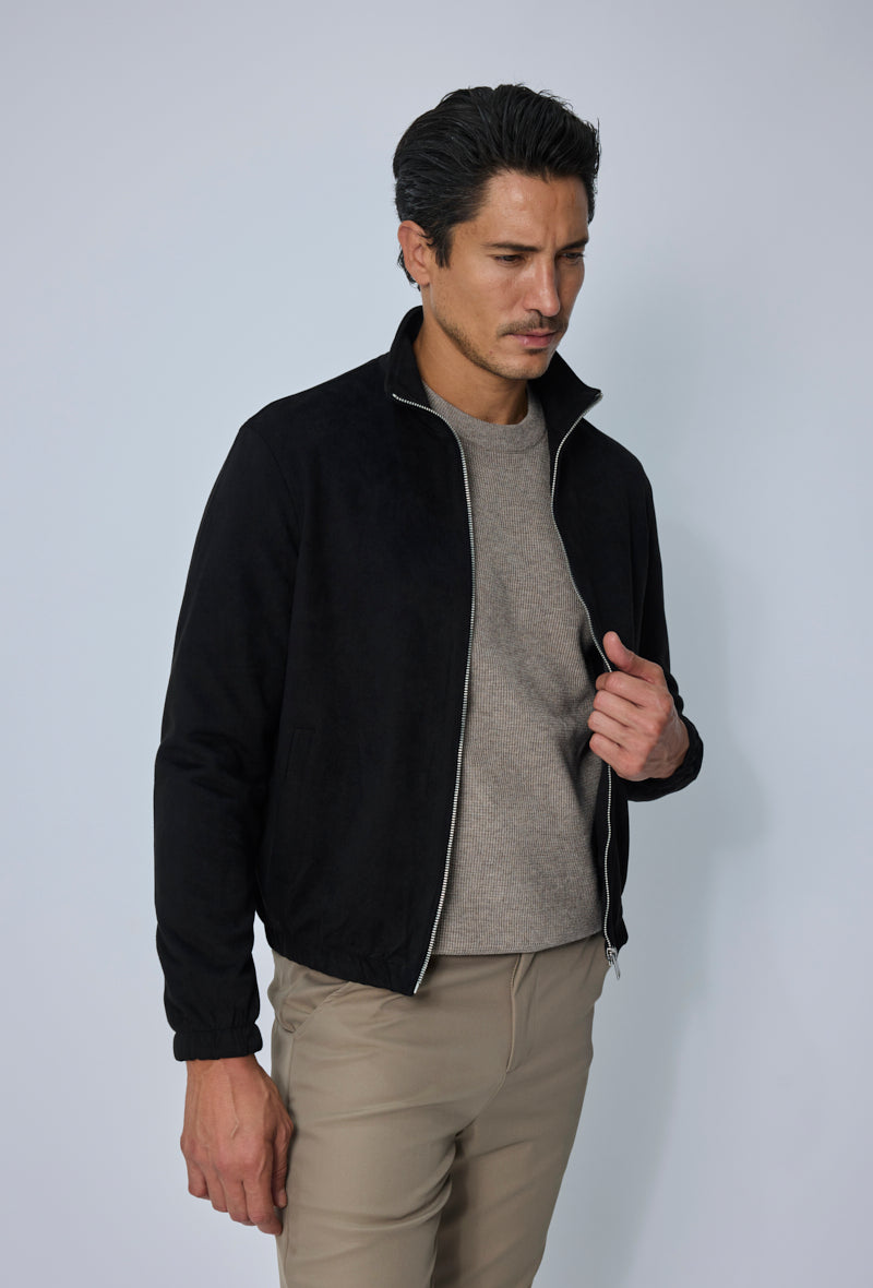 Blouson zippé col montant