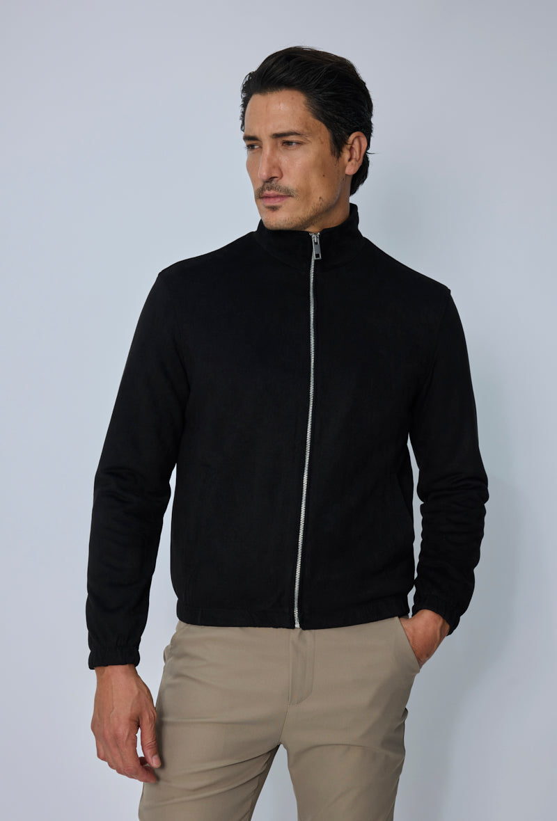 Blouson zippé col montant