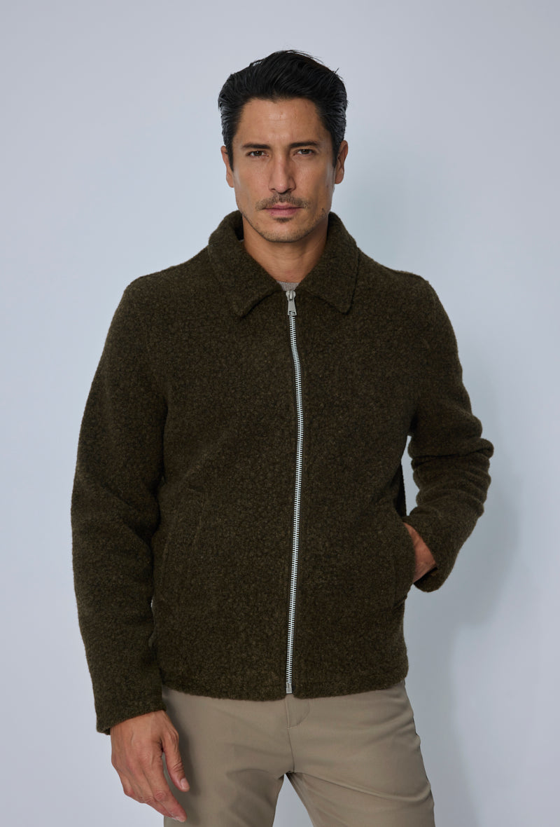 Blouson zippé texturé