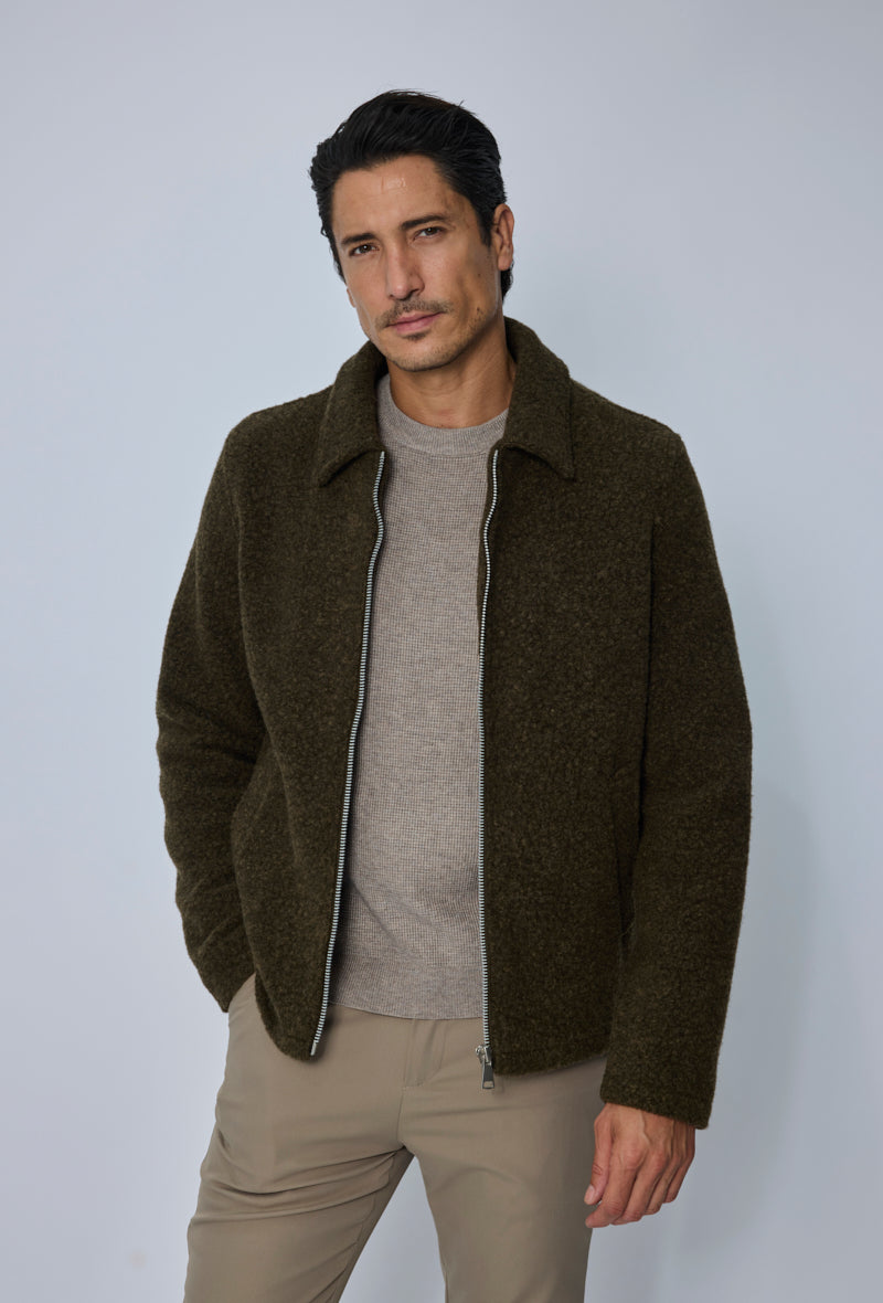 Blouson zippé texturé