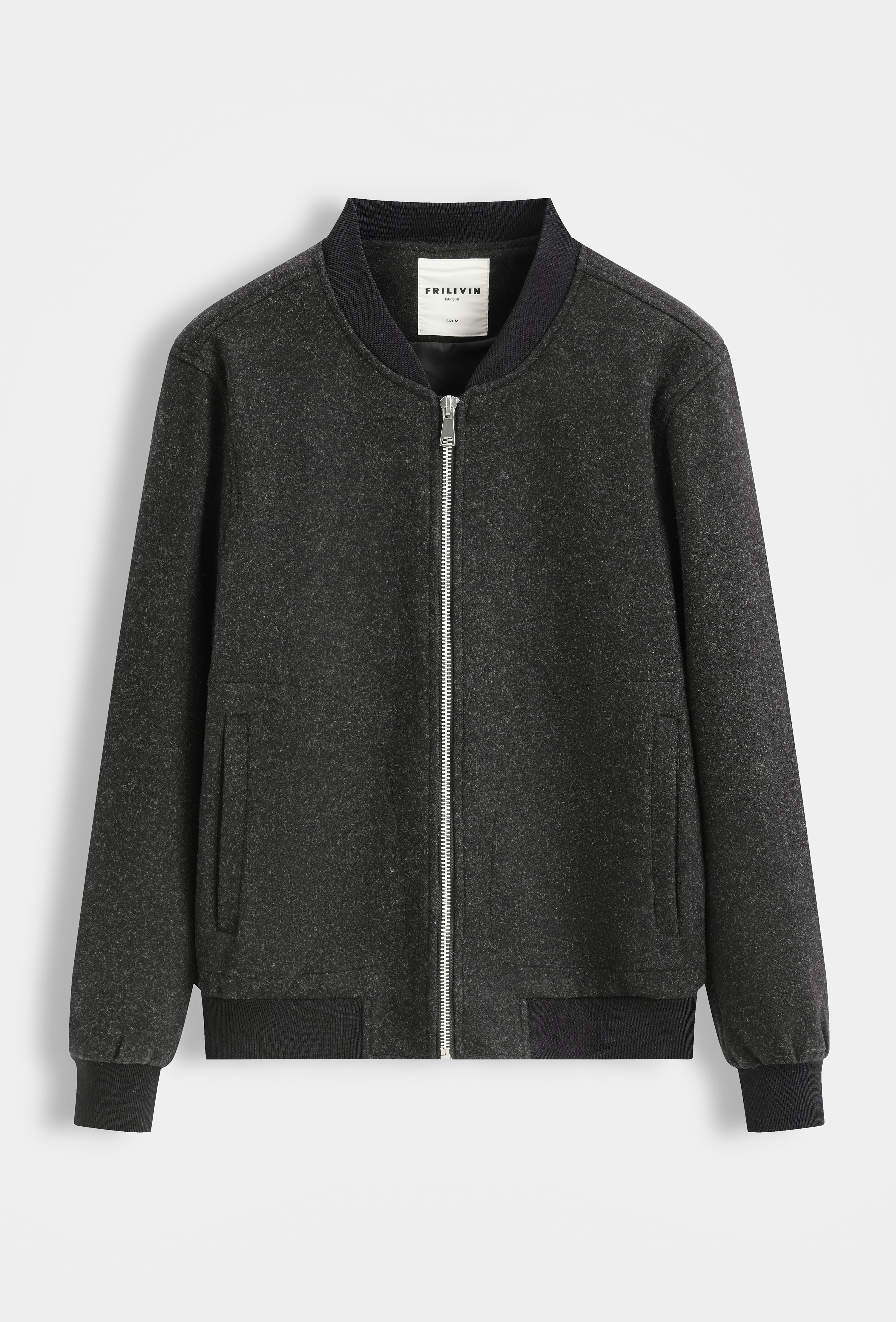 Veste bomber jacket col côtelé