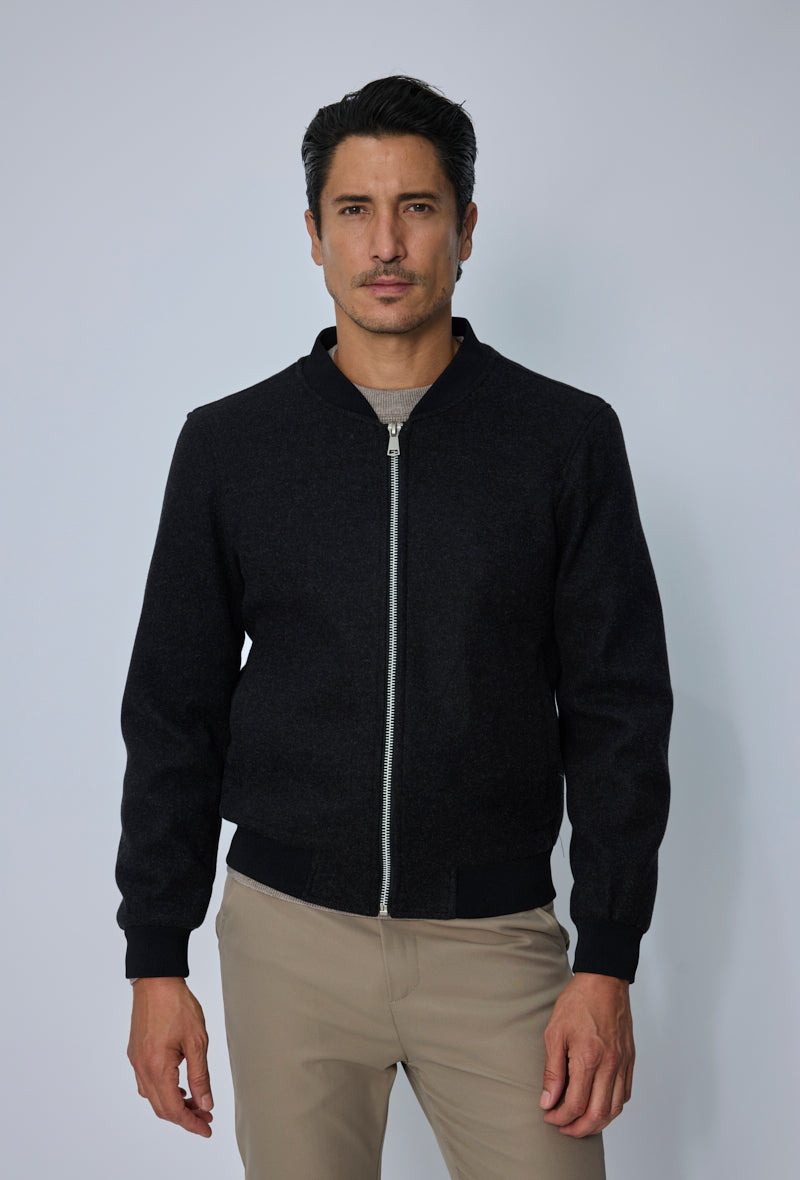 Veste bomber jacket col côtelé