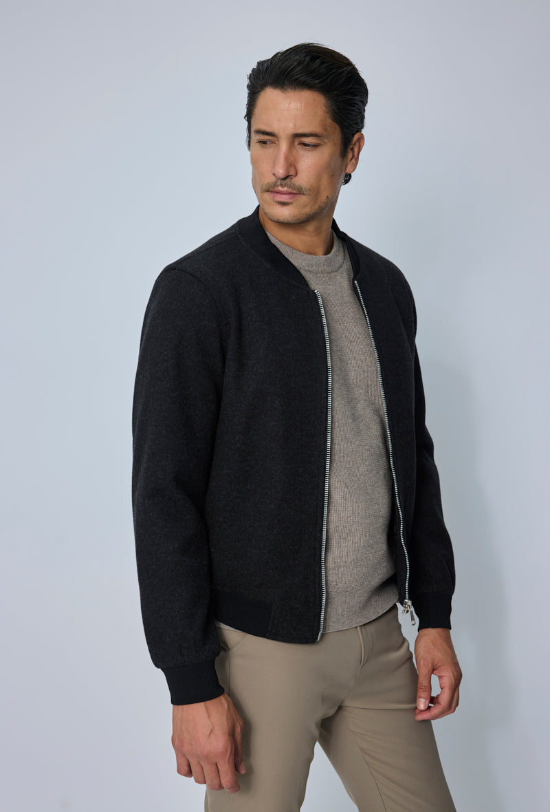 Veste bomber jacket col côtelé