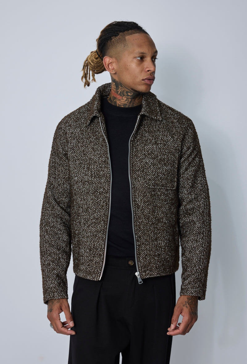 Blouson zippé texturé