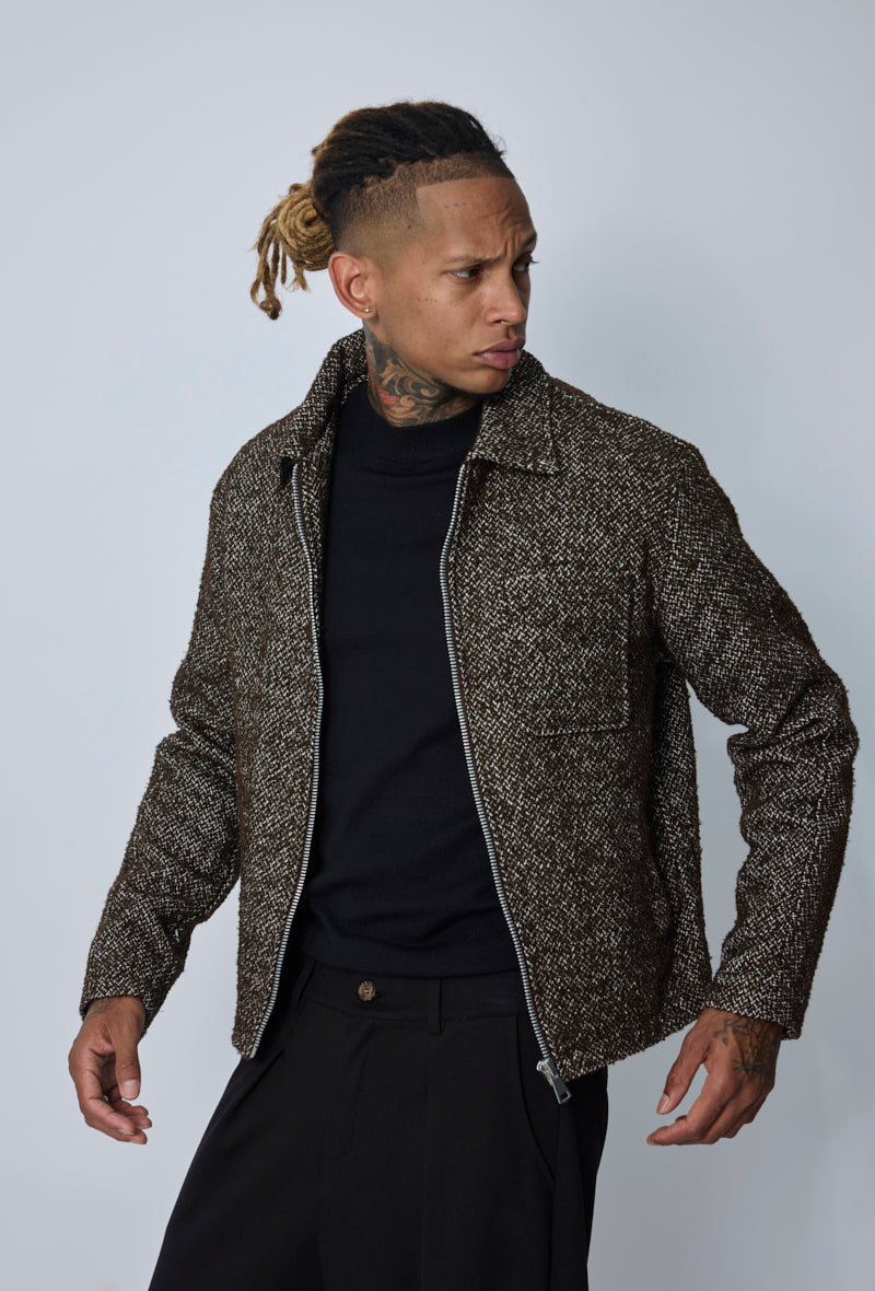 Blouson zippé texturé