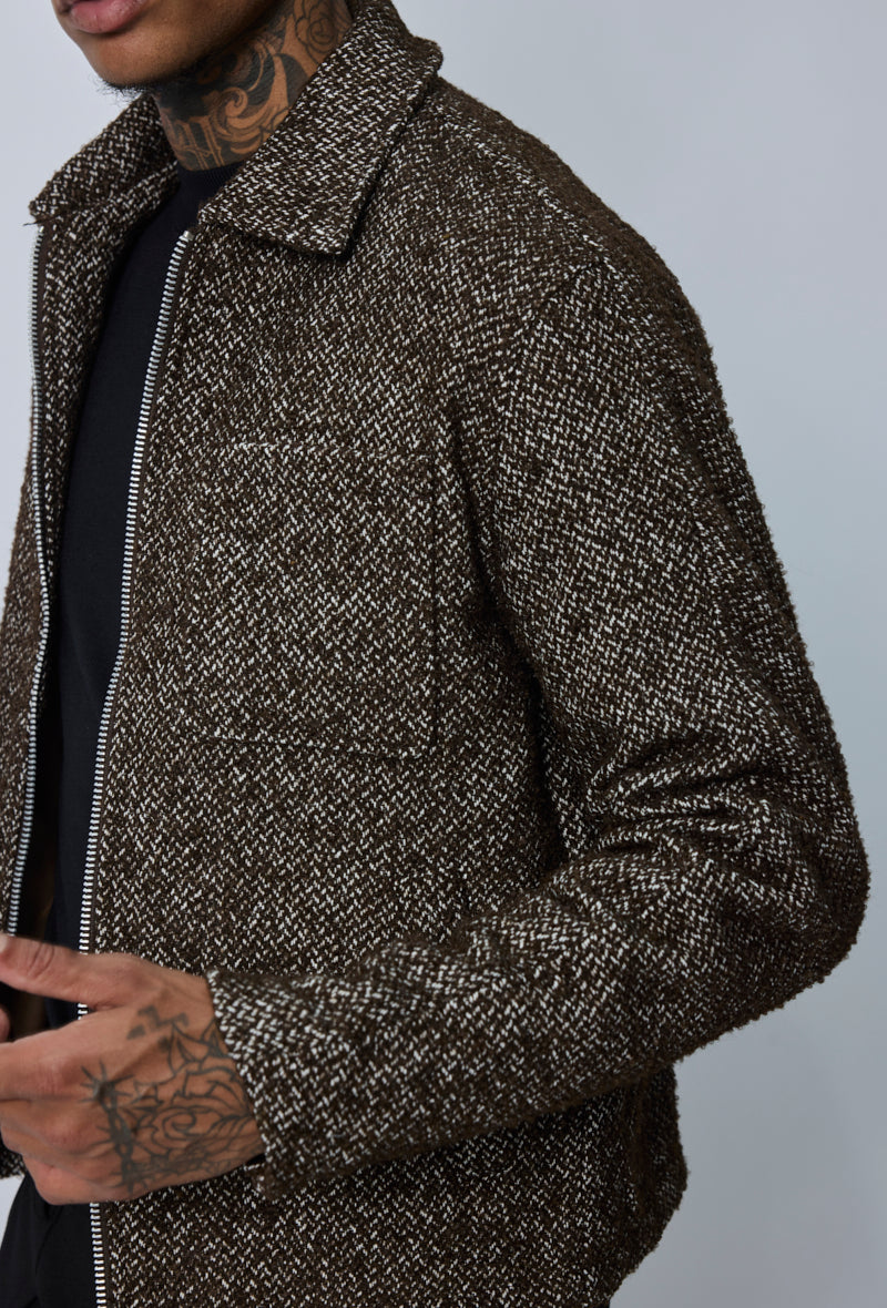 Blouson zippé texturé
