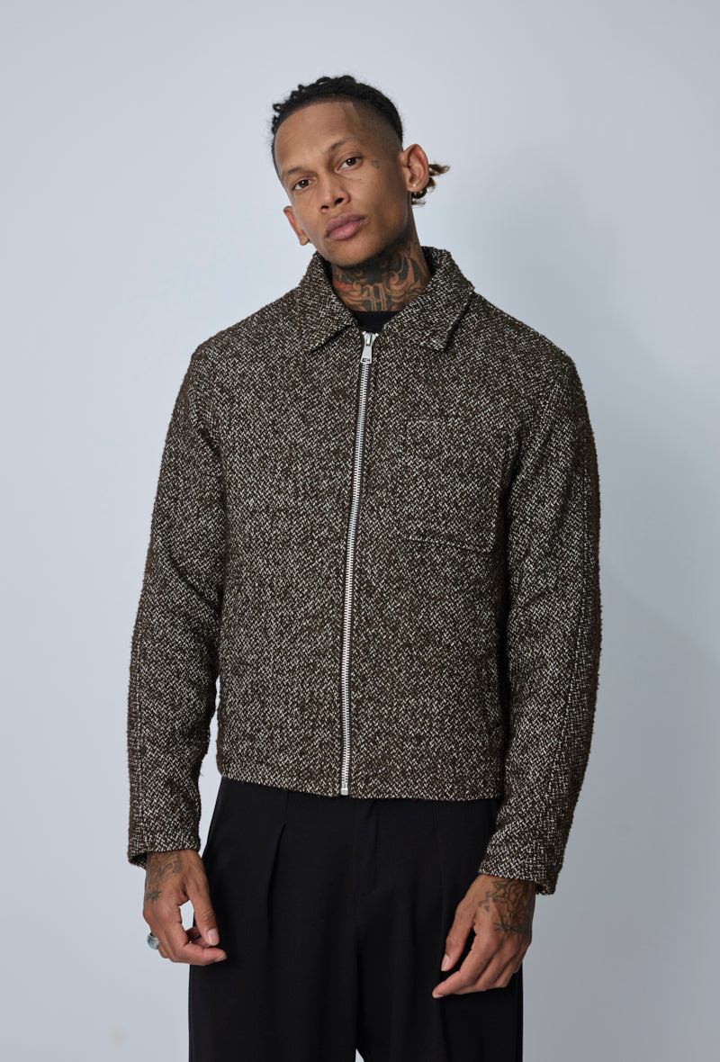 Blouson zippé texturé