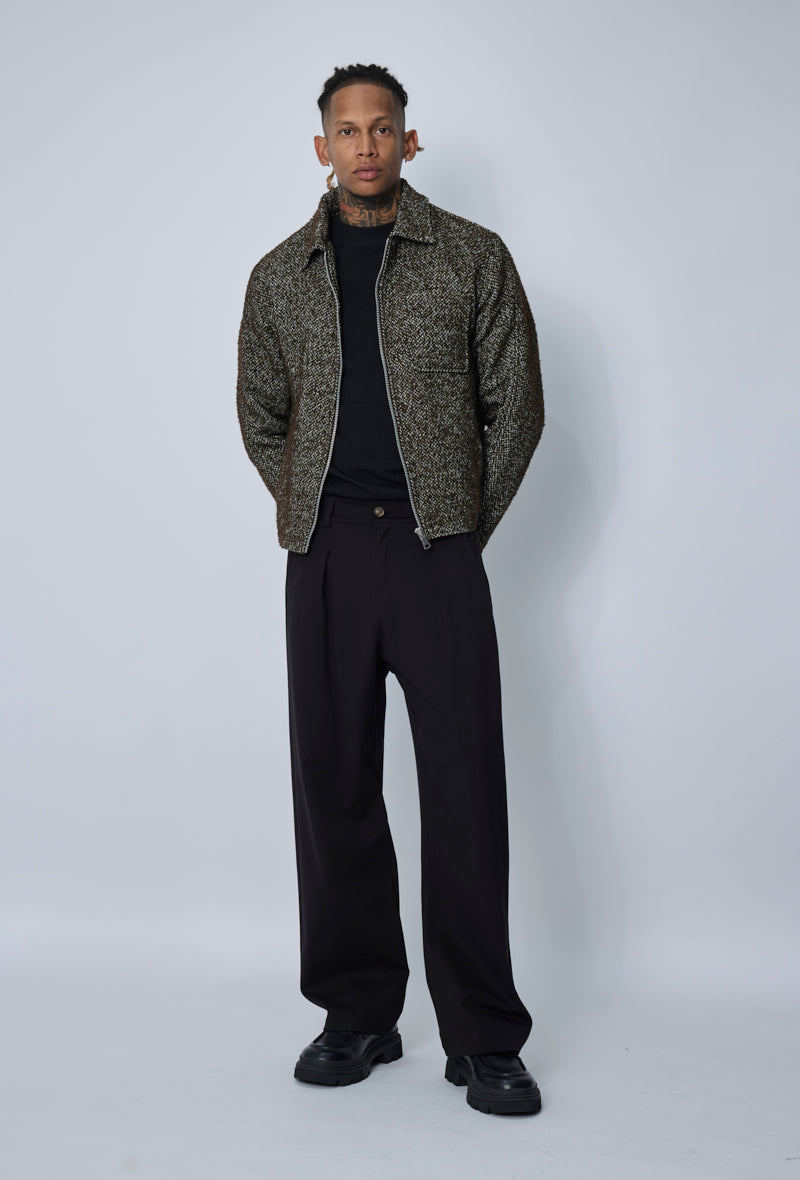 Blouson zippé texturé