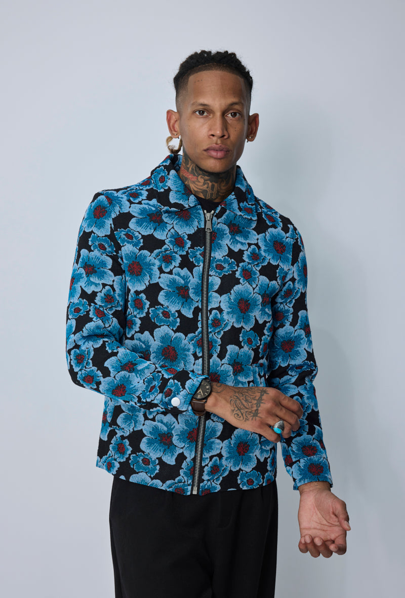Veste zippée motif floral