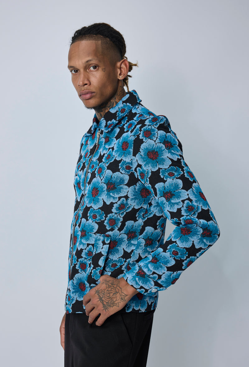 Veste zippée motif floral