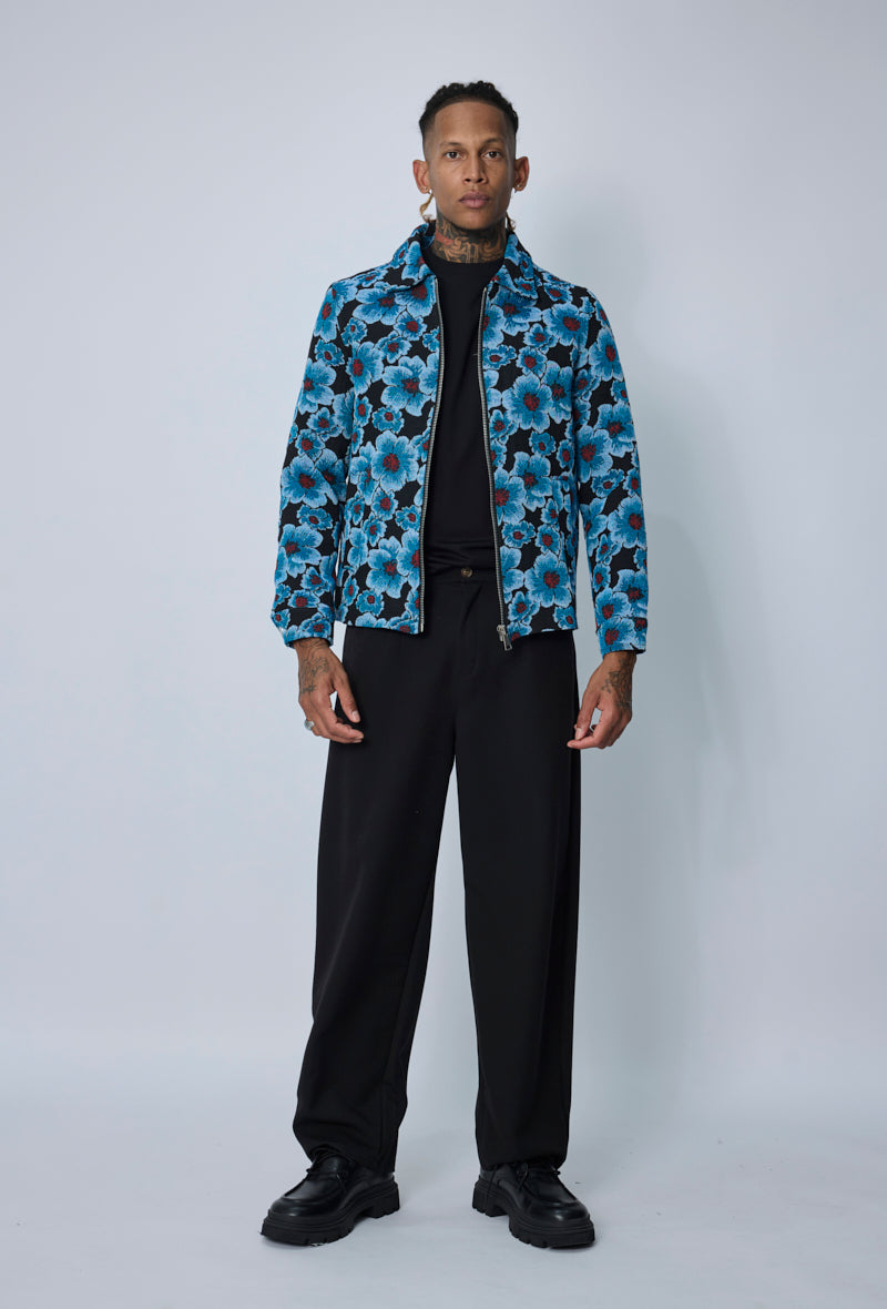 Veste zippée motif floral