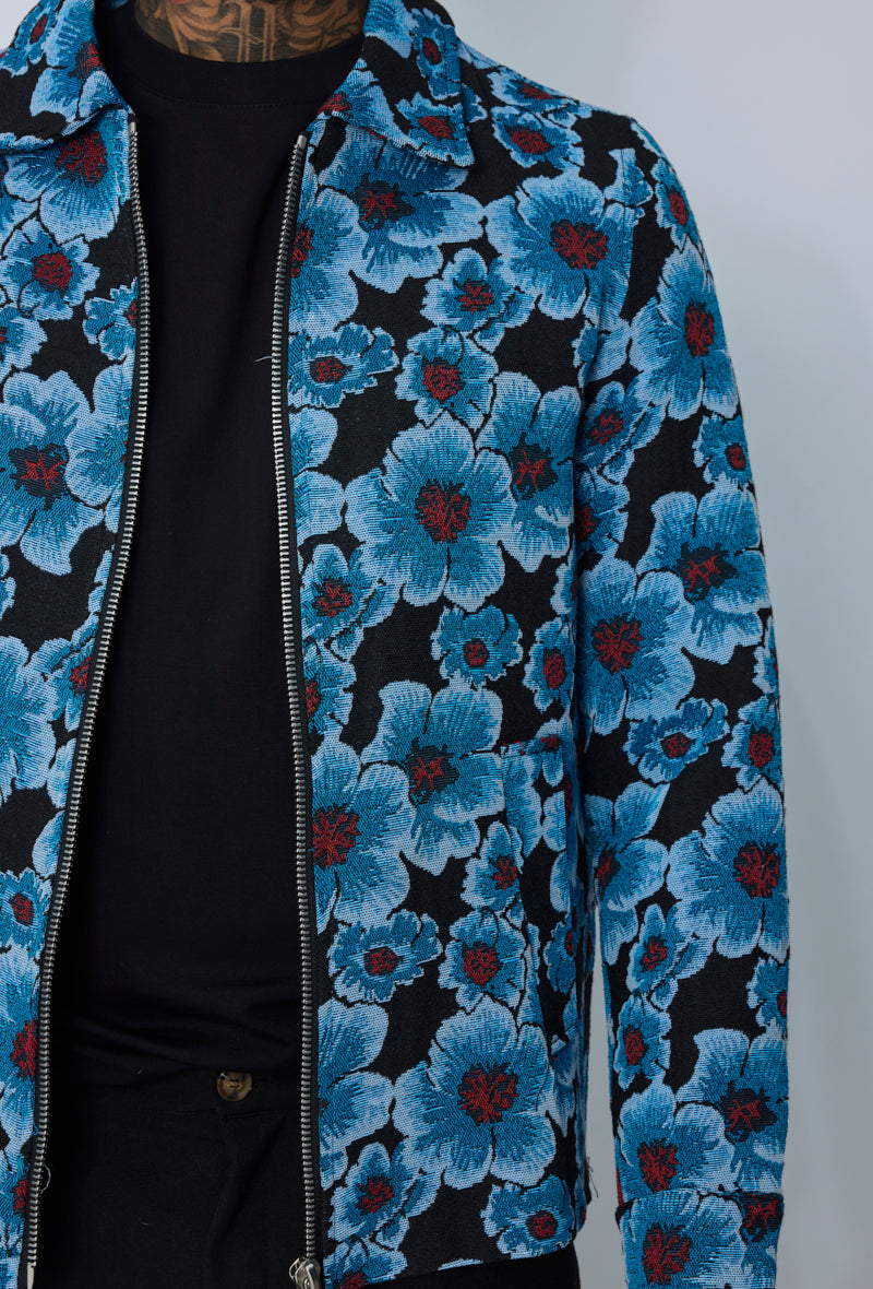 Veste zippée motif floral