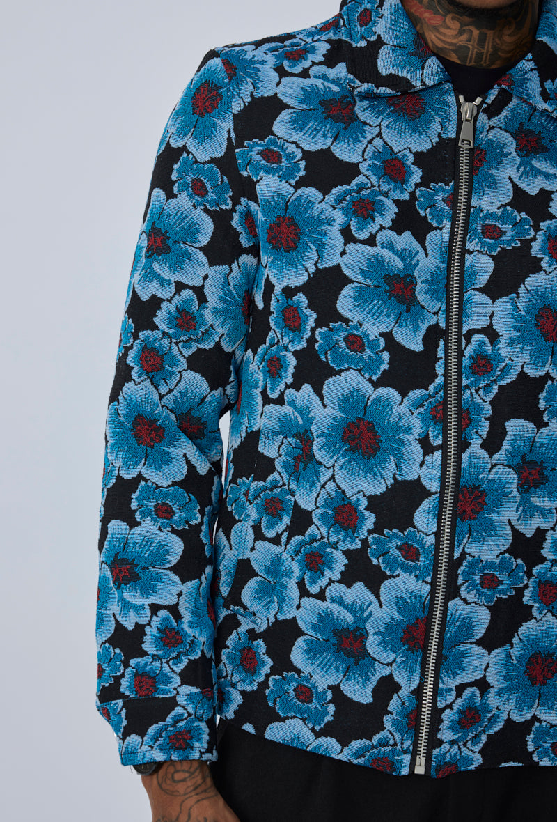 Veste zippée motif floral
