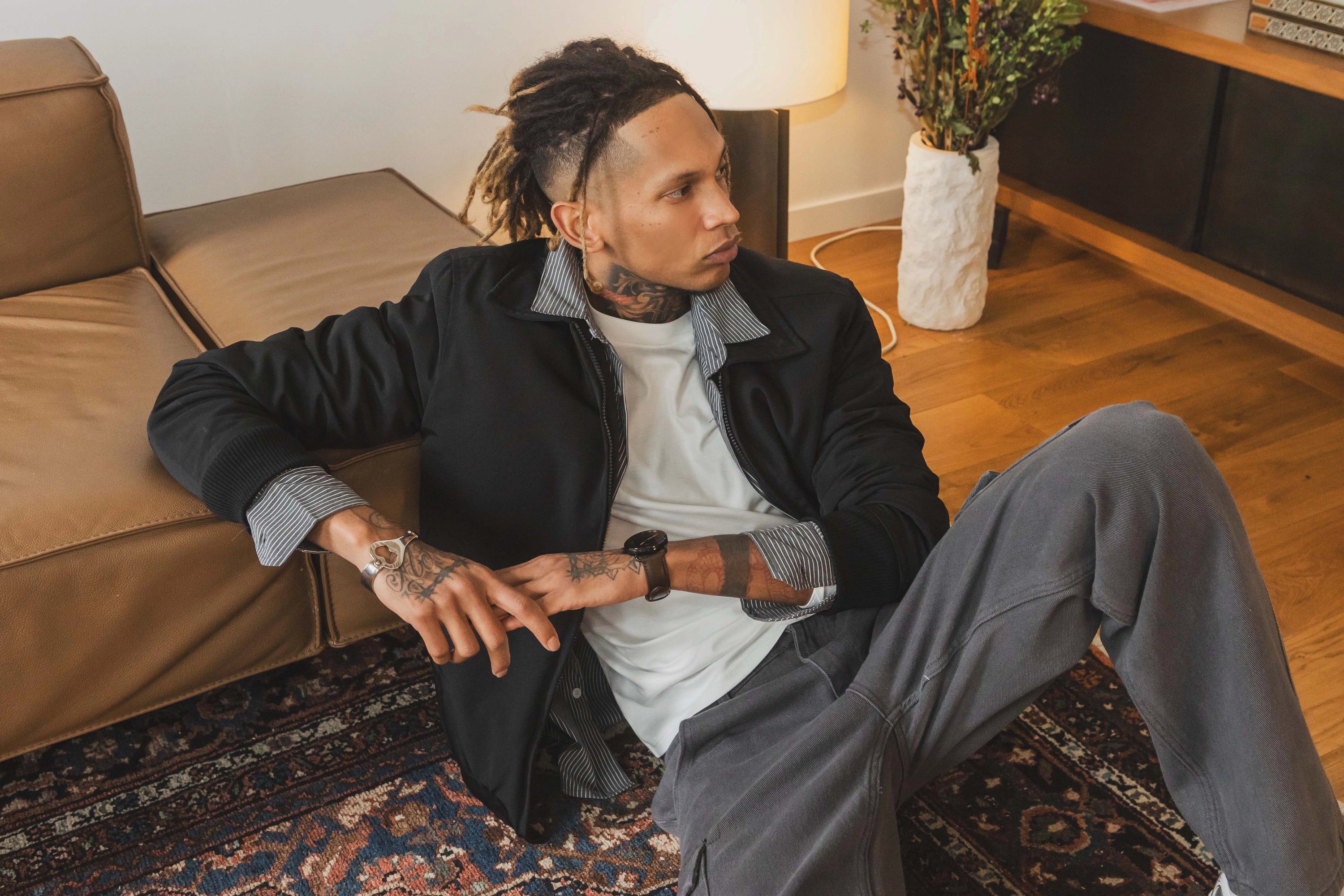 Pantalon en jean coupe large