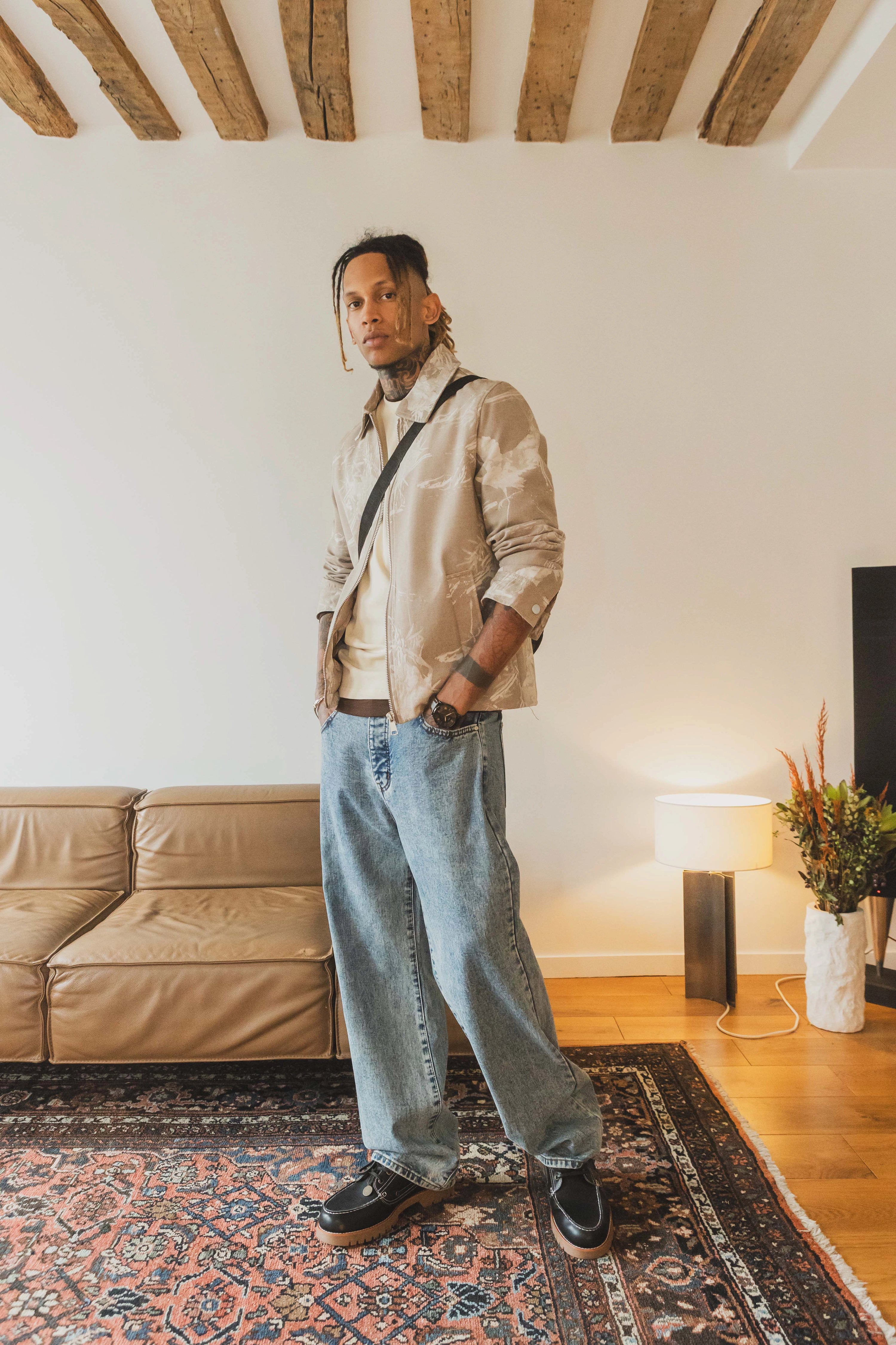 Pantalon en jean coupe droite