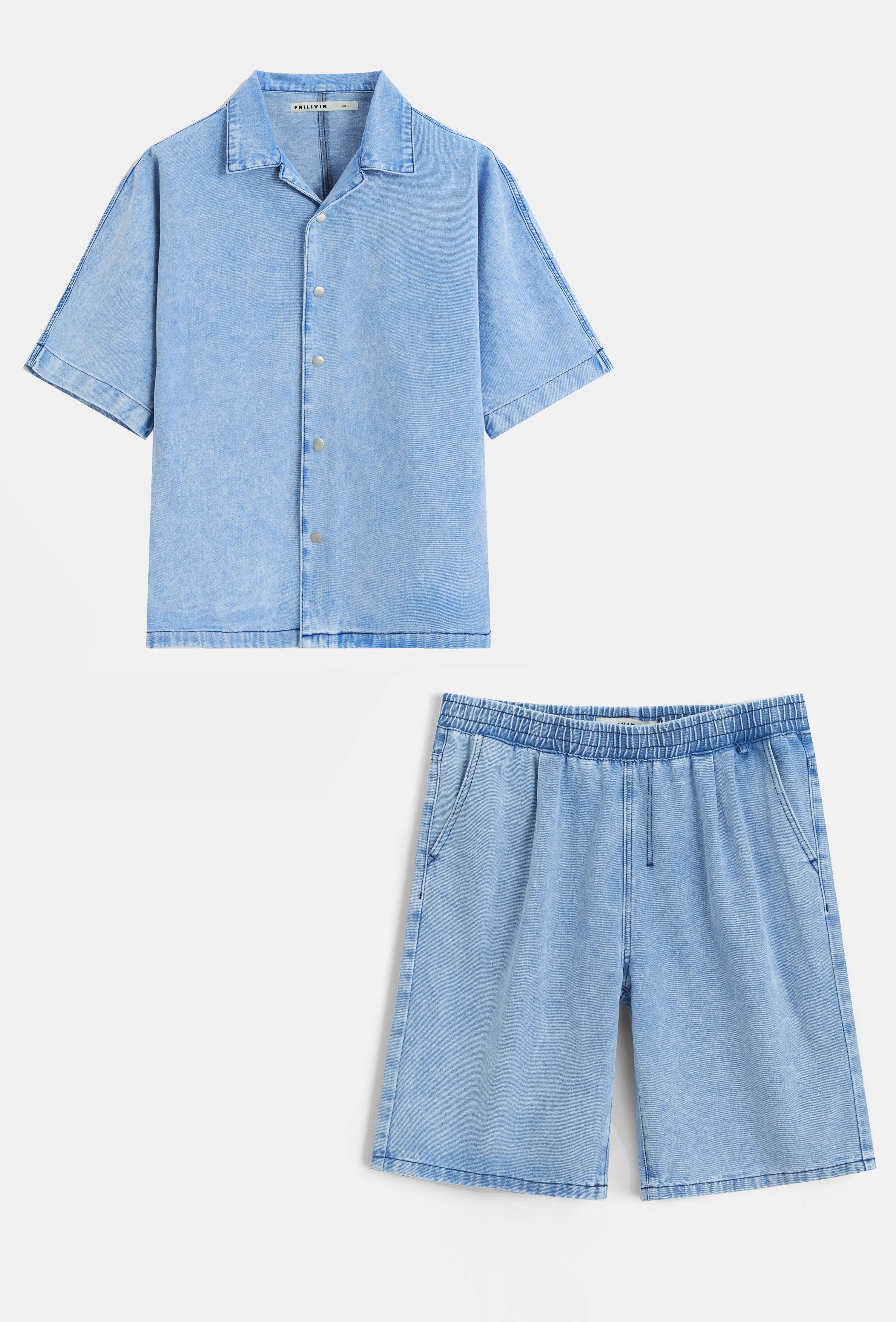 Ensemble chemise short en jean confort et style décontracté