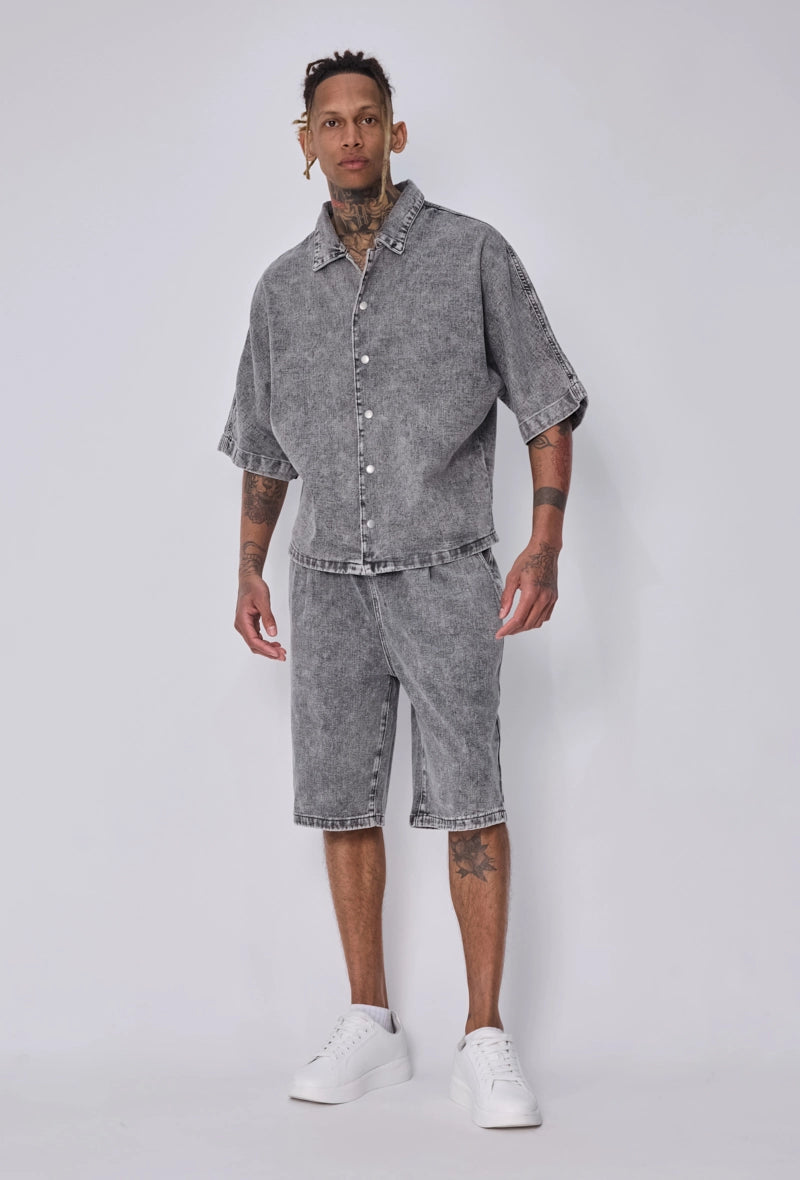 Ensemble chemise short en jean confort et style décontracté