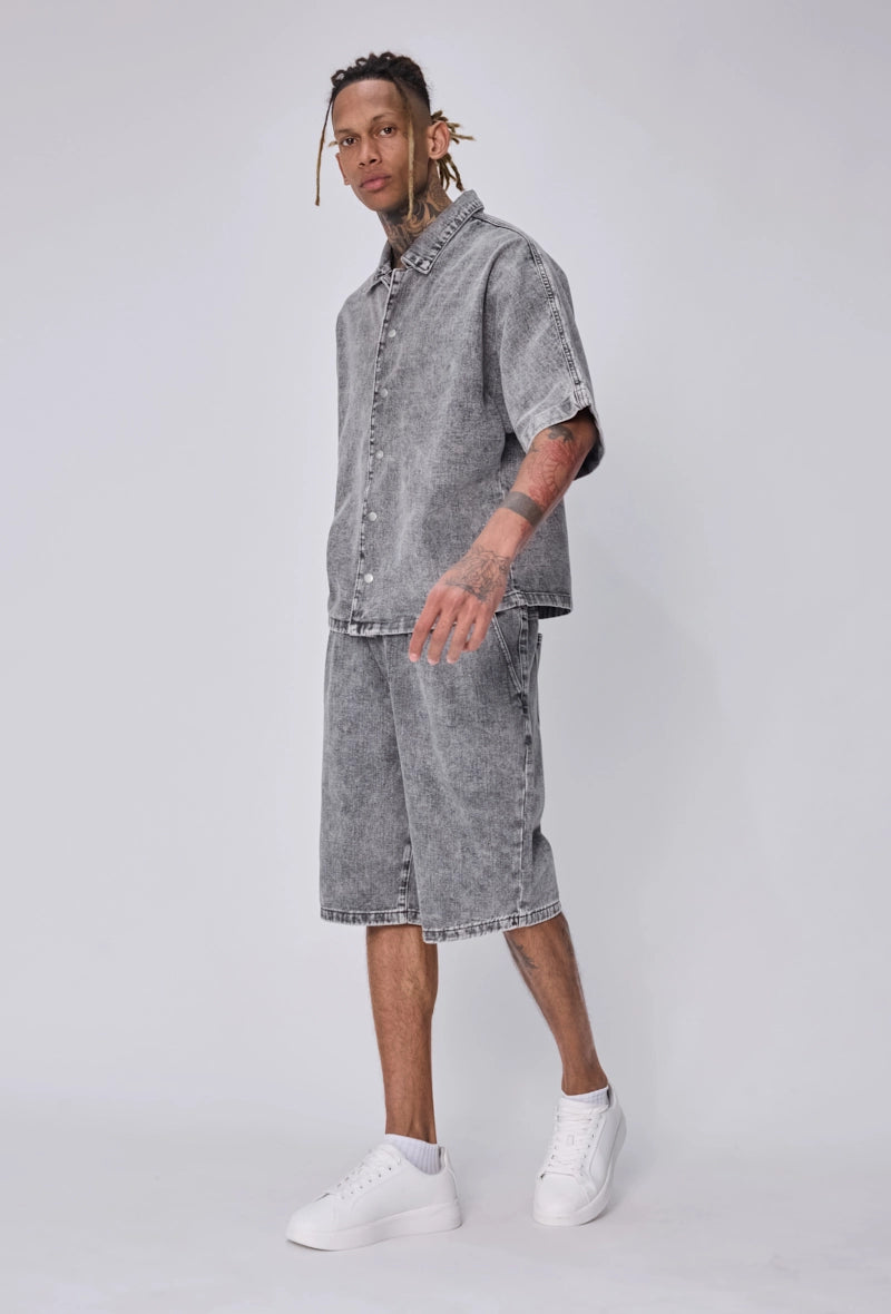 Ensemble chemise short en jean confort et style décontracté