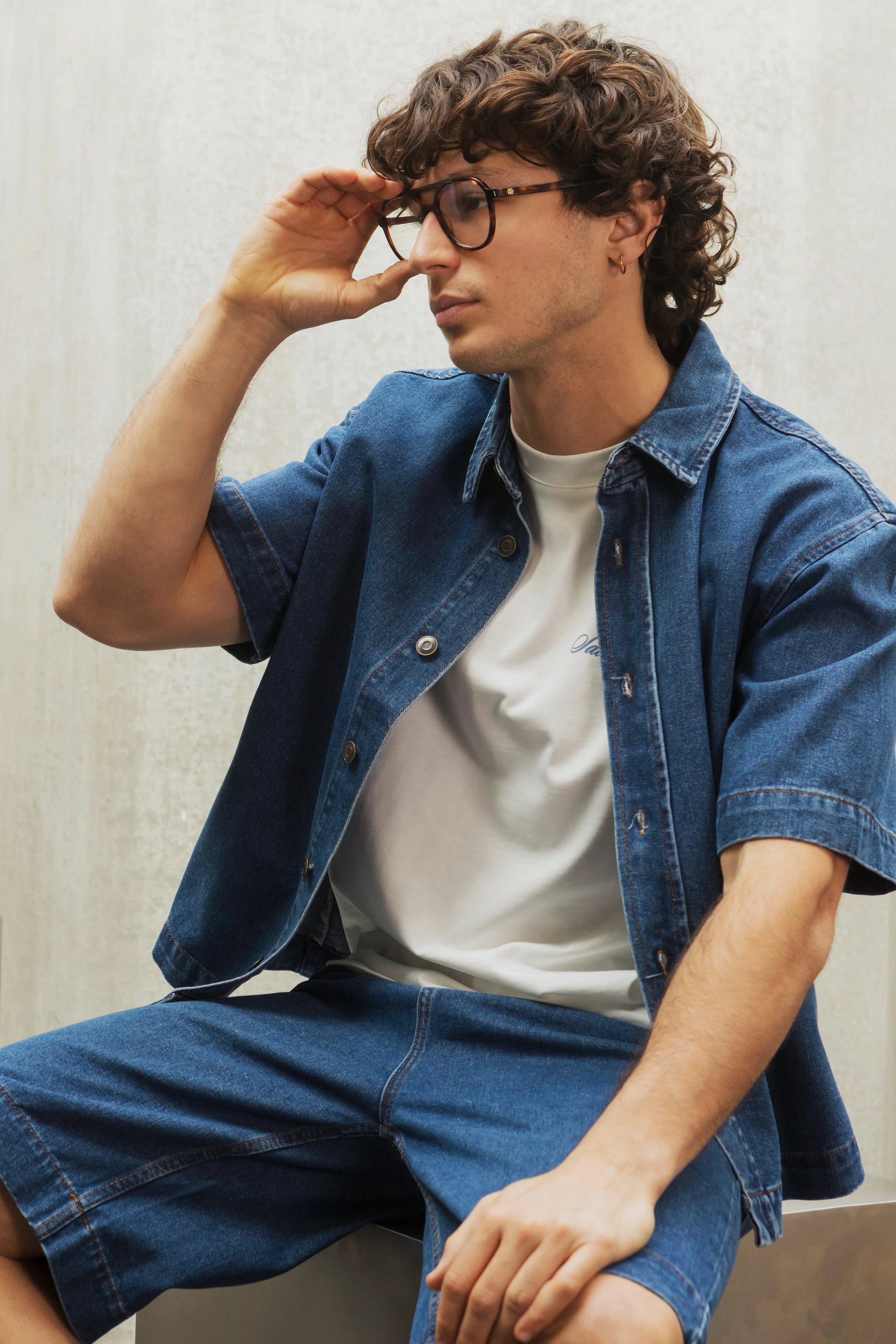 Ensemble chemise short en jean confort et style décontracté