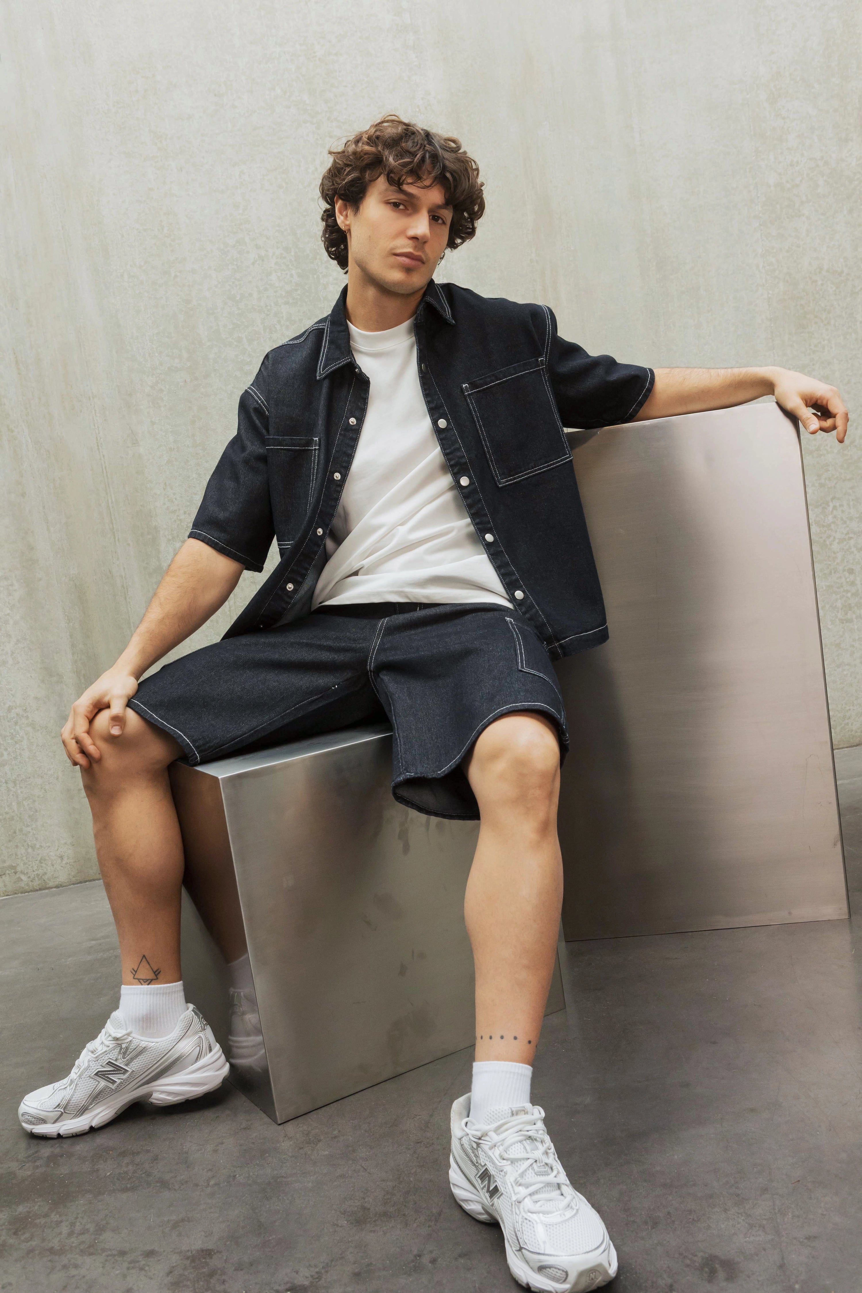 Ensemble chemise et short en jean