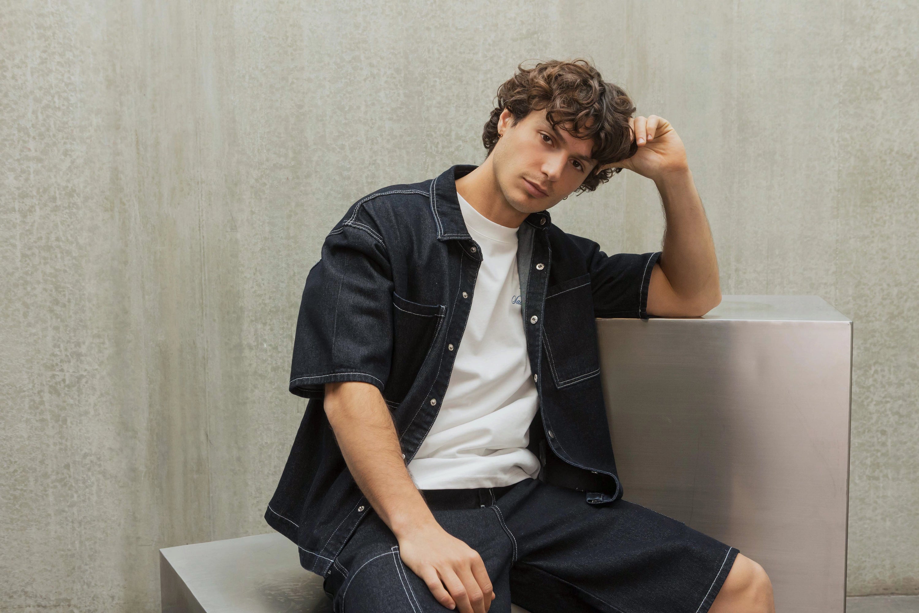 Ensemble chemise et short en jean