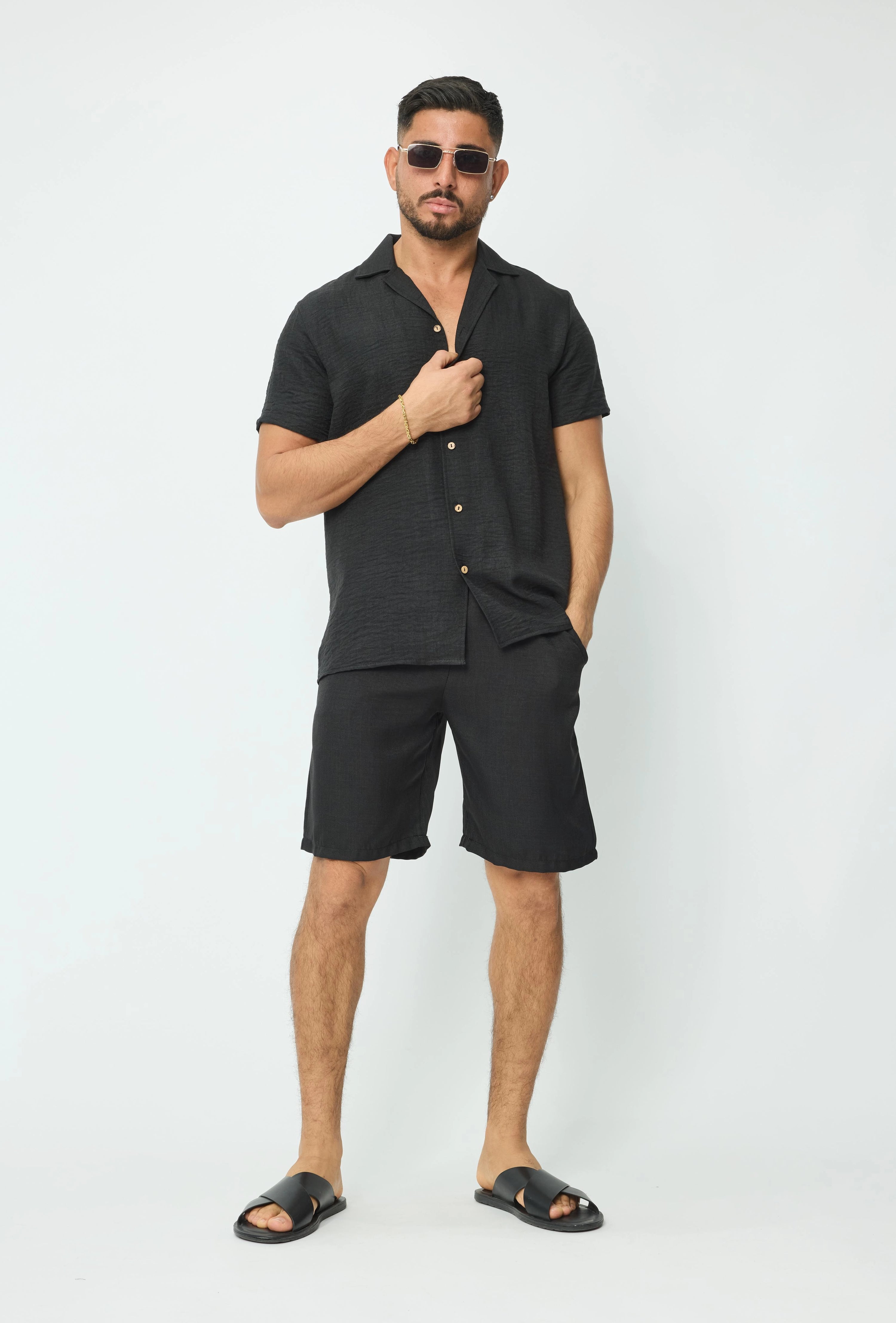 Chemise manches courtes à bouton