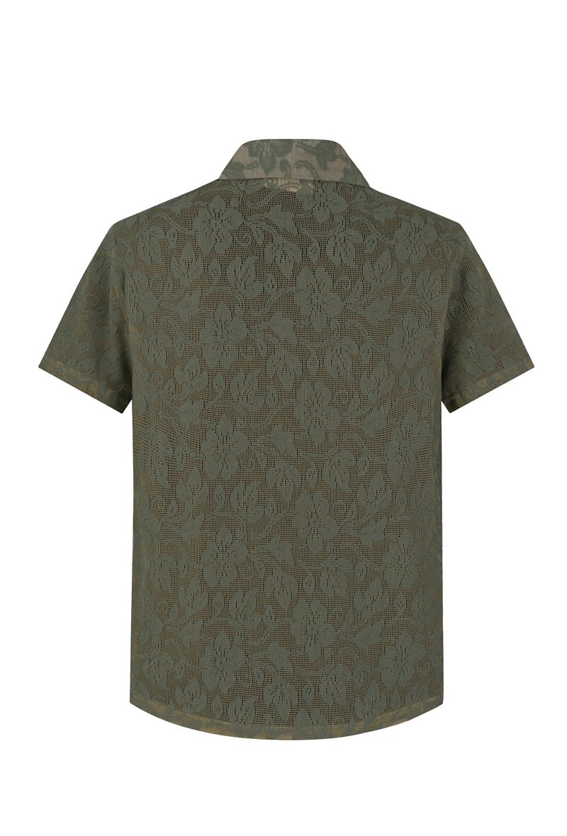 Chemise à manches courtes avec motif ton sur ton - Frilivin