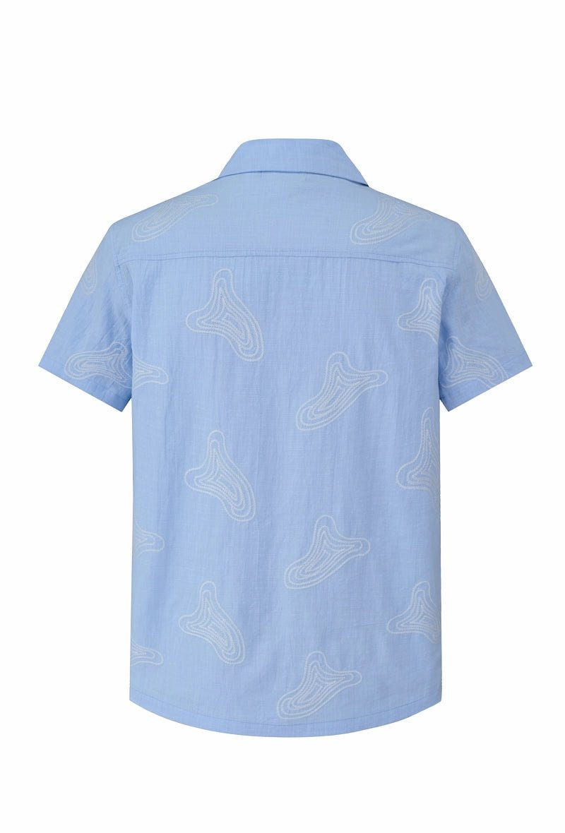 Chemise à manches courtes avec un motif de formes abstraites éparpillées - Frilivin