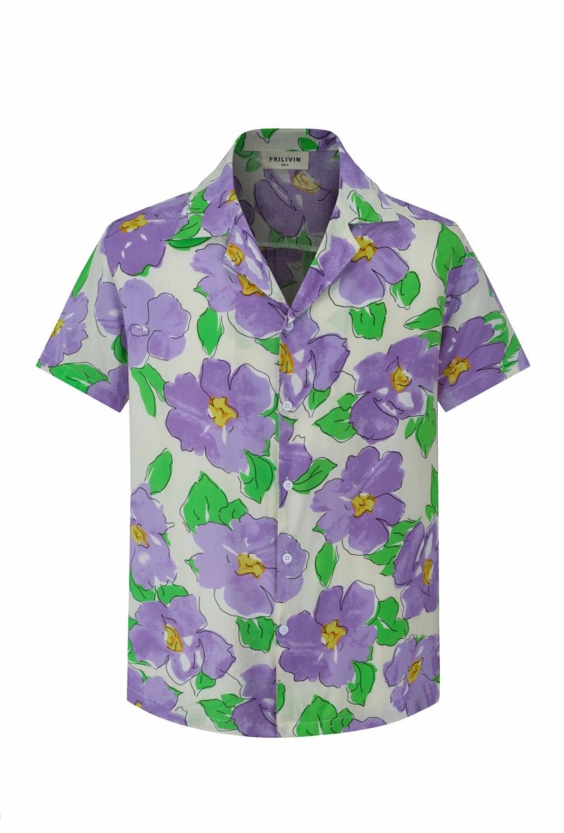 Chemise à manches courtes avec un motif floral - Frilivin