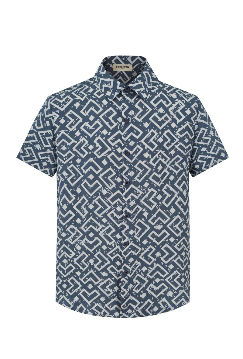 Chemise à motif géométrique - Frilivin