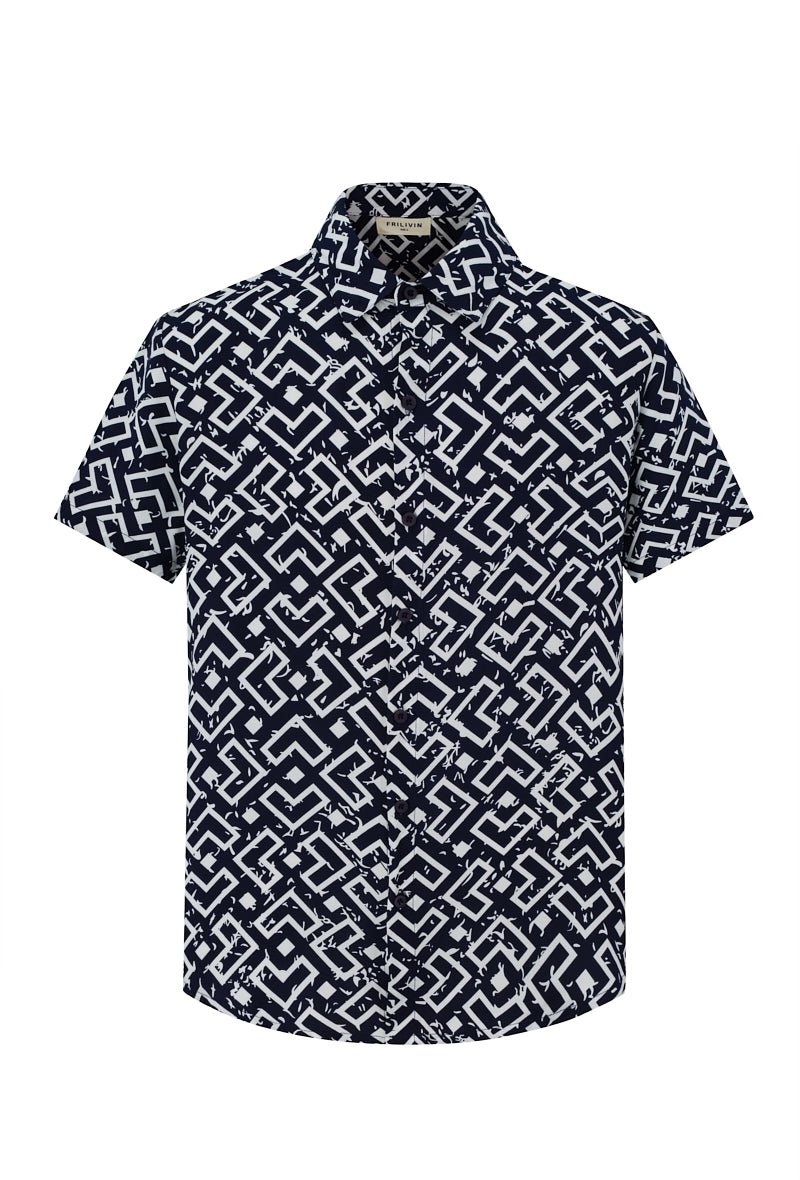 Chemise à motif géométrique - Frilivin