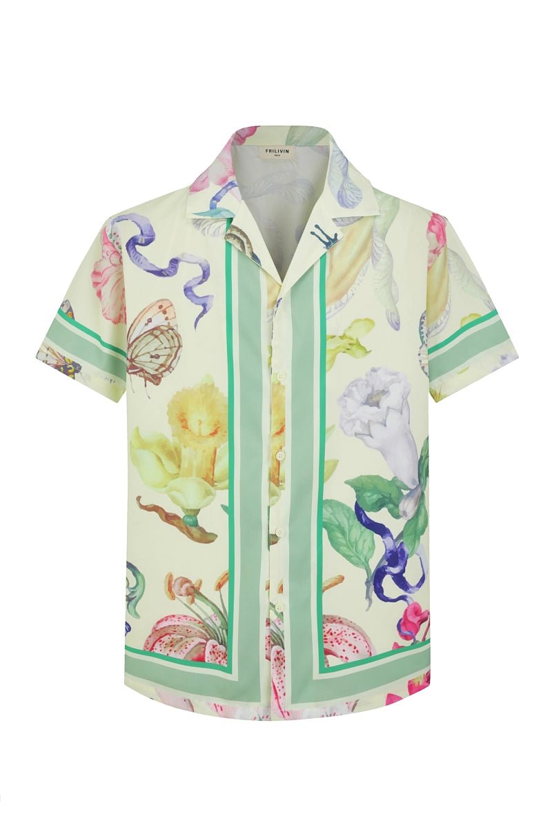 Chemise à motifs florals et faune - Frilivin