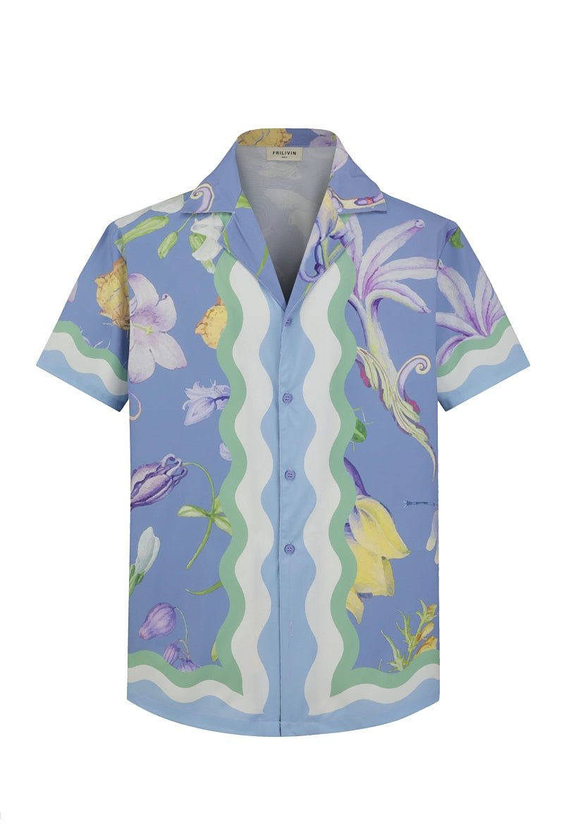 Chemise chic avec des motifs botaniques - Frilivin