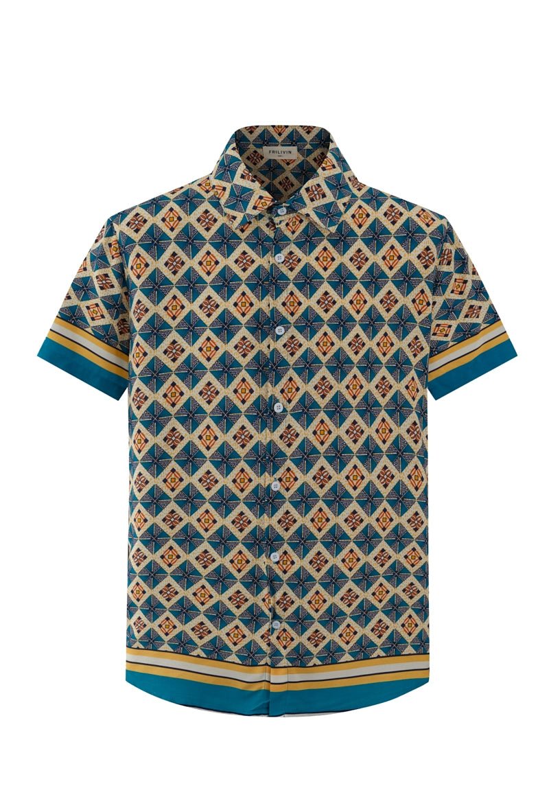 Chemise de loisir à imprimé mosaïque - Frilivin