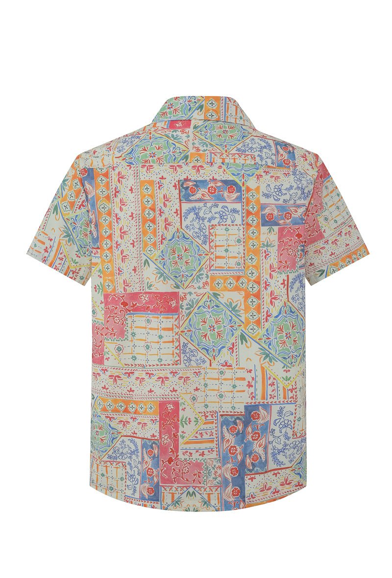 Chemise manches courtes à motifs abstraits - Frilivin