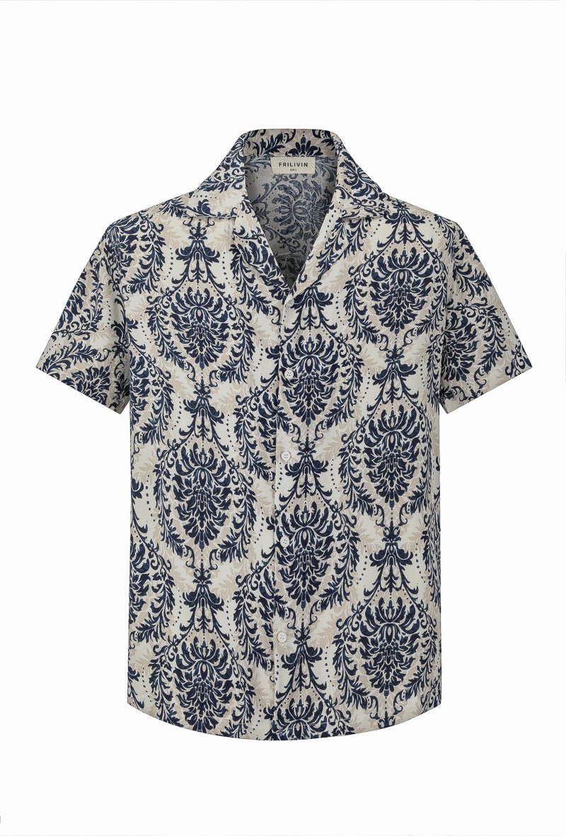 Chemise manches courtes à motifs fleuris - Frilivin